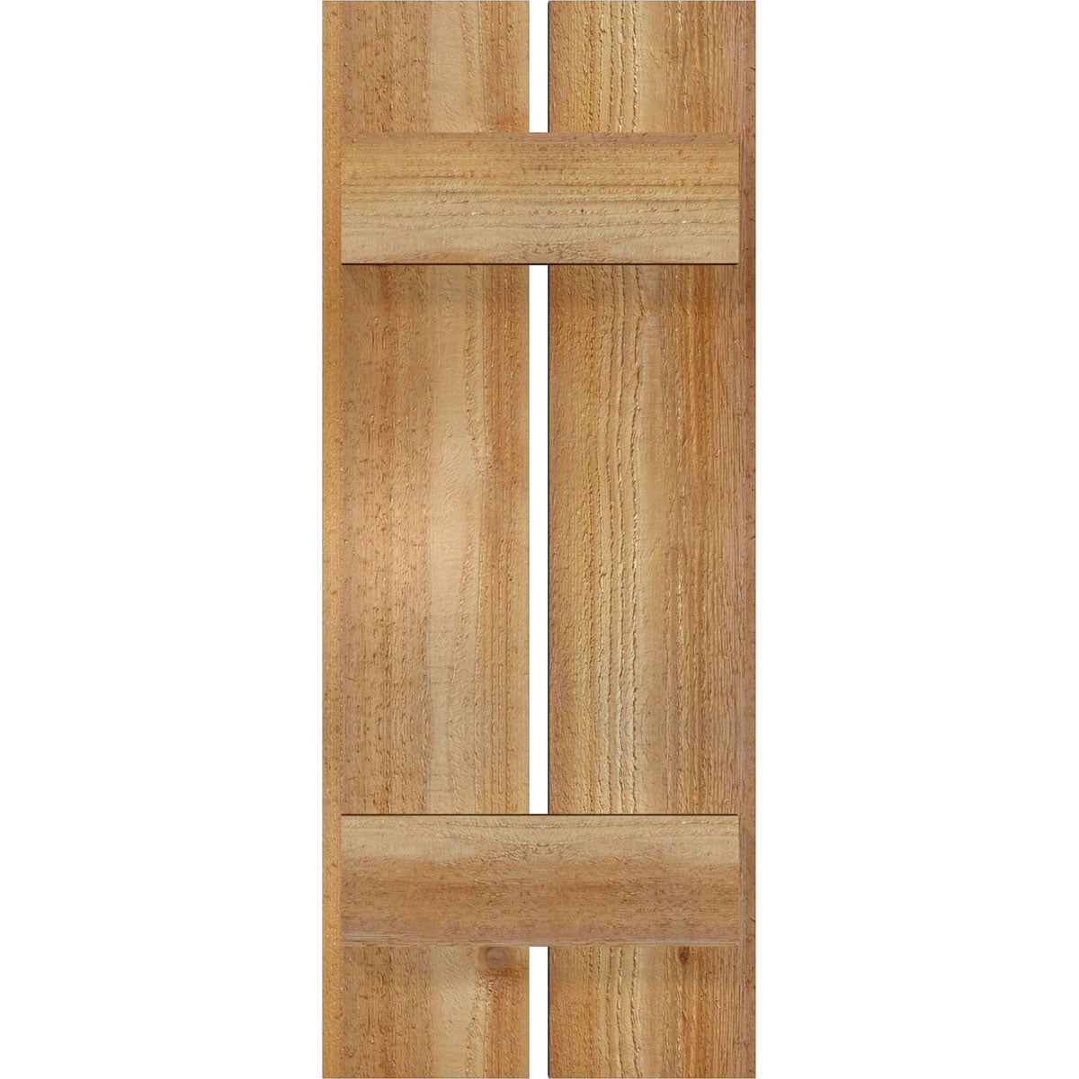 Ekena Millwork RBS06S11X028RWR 11.25-in W x 28-in H Unfinished Paintable/Stainable Board and batten Spaced Wood Exterior Shutters ( 2 -Pack )