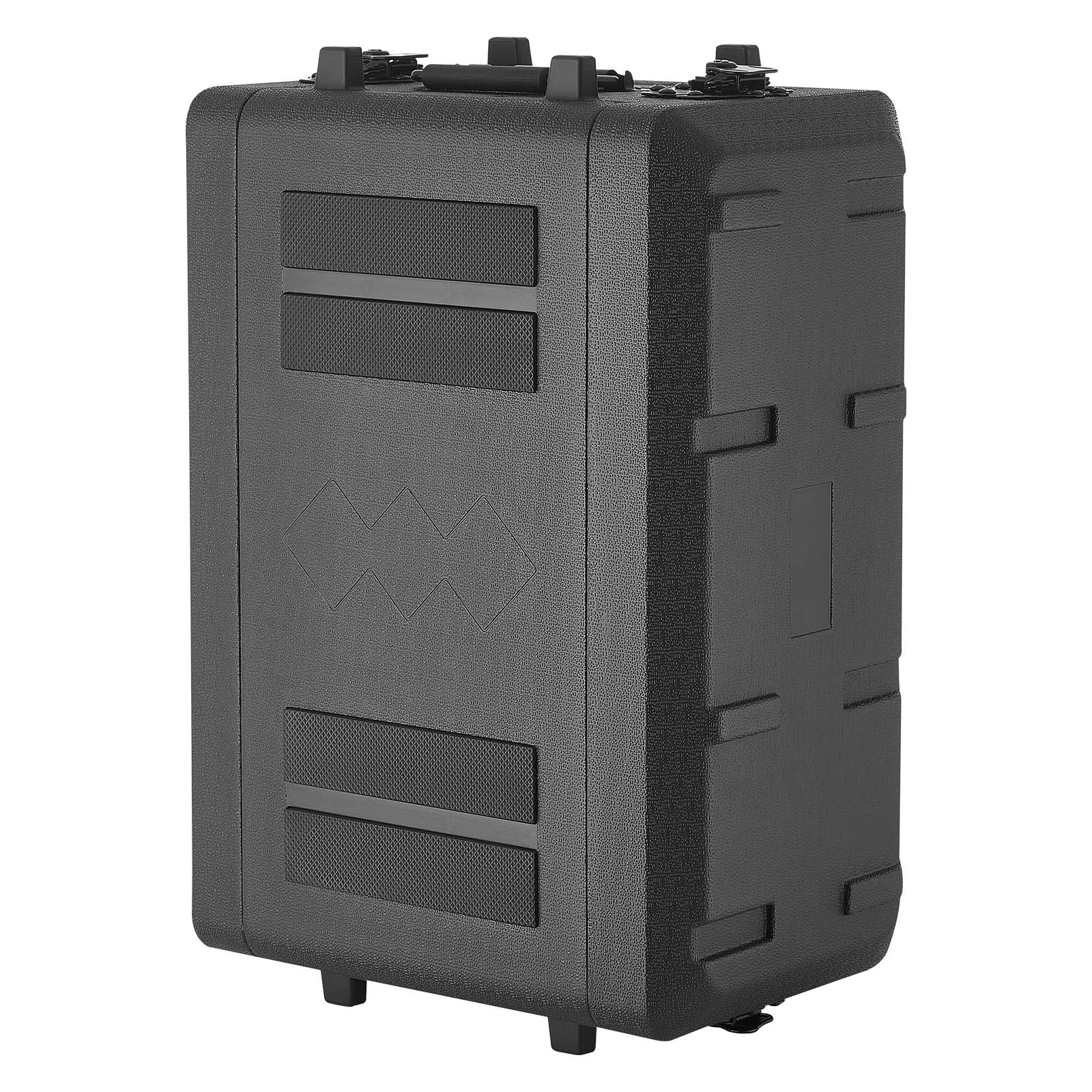 GIVIMO 4U Rackmount Flight Case in Polyethylene with 10.24-in Rail Depth 8.7-in Internal Depth Detachable Front and Rear Covers Recessed Twist Latches Built-In Rails Microphone Compartment and Mesh Pocket for Amplifiers Processors and DJ Mixers #LW018GIVSS649