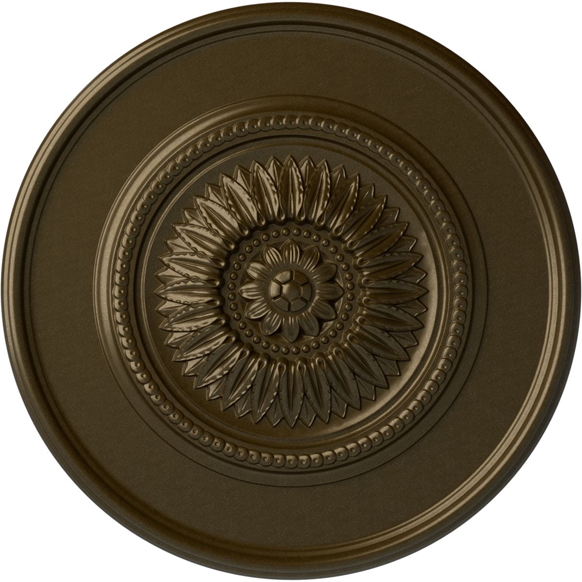 Ekena Millwork CM41FLBRS Large Floral 41.125-in W x 41.125-in L Painted Brass Polyurethane Whole Ceiling Medallion
