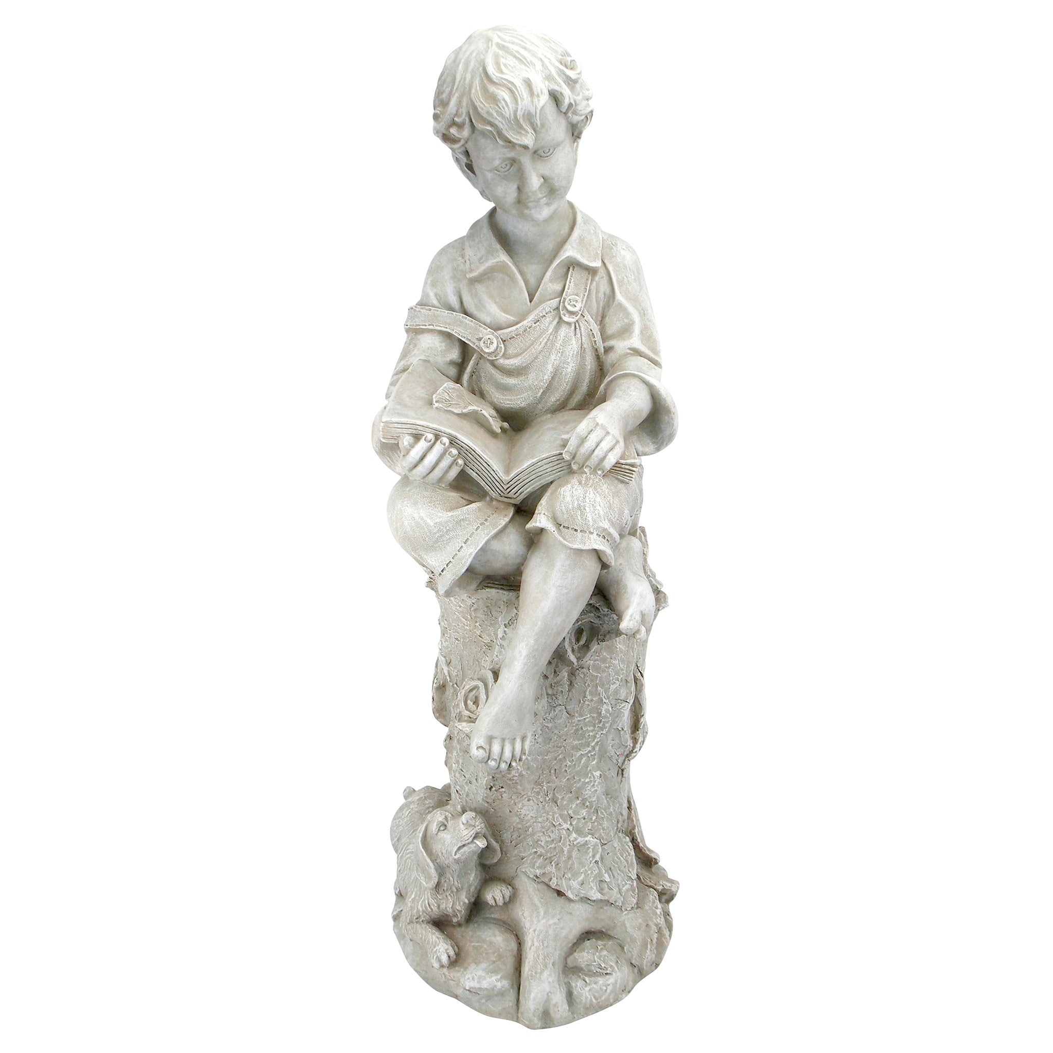 Design Toscano JQ9635 34.5-Inches H x 11.5-Inches W Off-white Children Garden Statue
