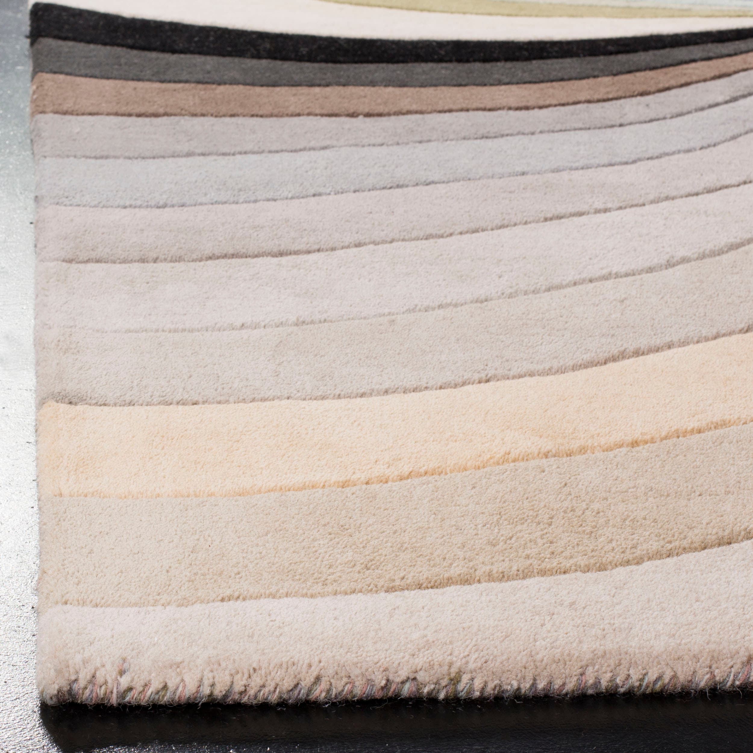 Handmade Tufted Rectangular Multi-Color Wool Area Rug