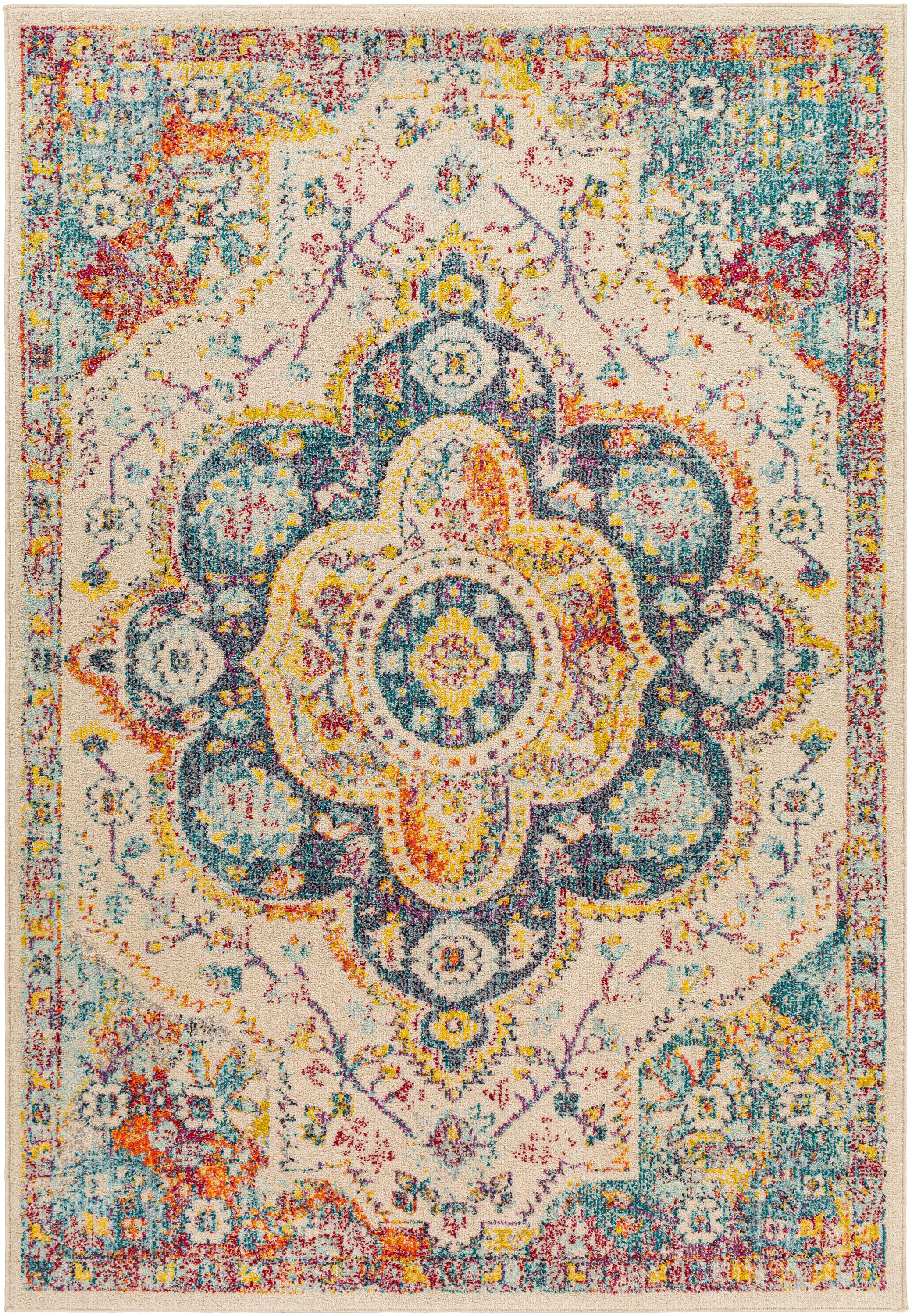 Surya MRC2326-710103 Morocco 8 X 10 (ft) Navy/Yellow Indoor Medallion Oriental Area Rug