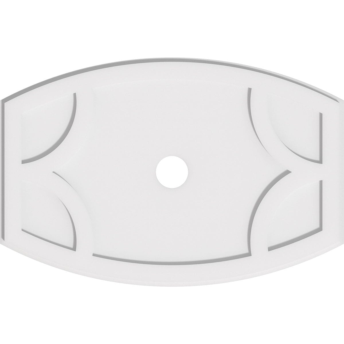 Ekena Millwork CMP32X21KY-03000 Kailey 32-in W x 21.375-in L Contemporary White PVC Whole Ceiling Medallion