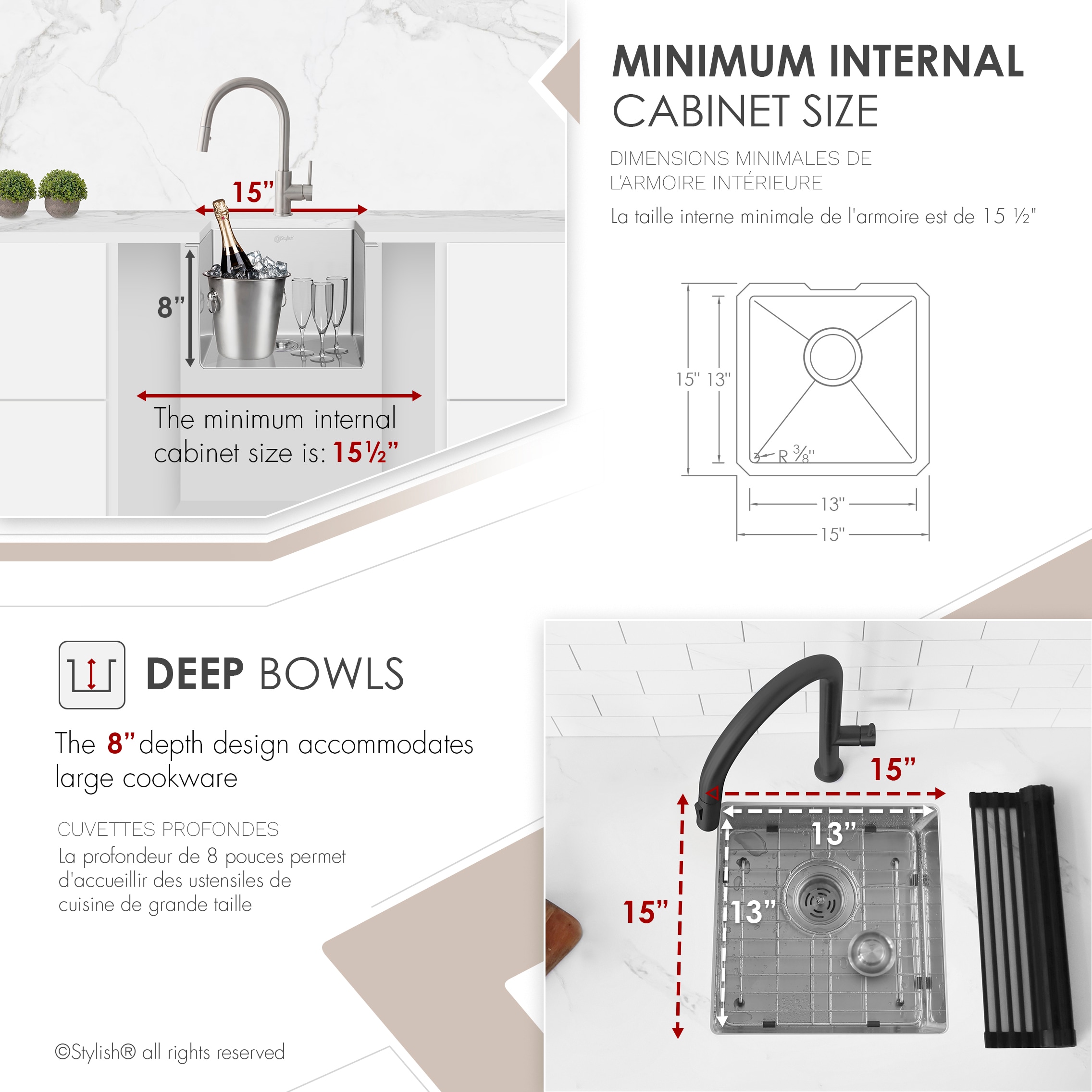 Stylish S-317G1 Kitchen-Sinks - View #6