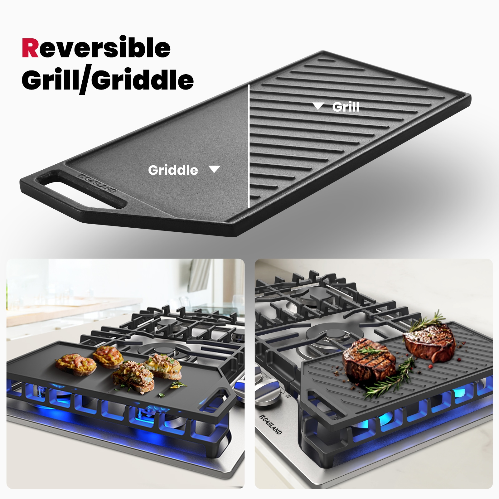 Gasland Chef 30-in 5 Burners Stainless Steel Gas Cooktop (Griddle