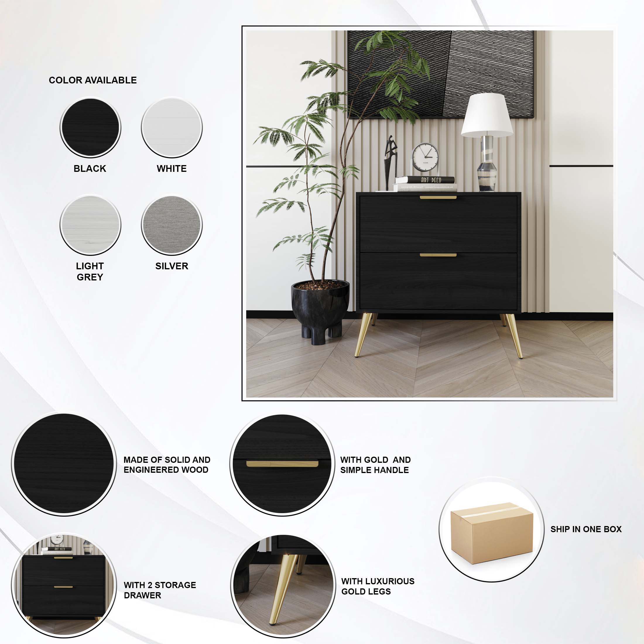 CasePiece C90138NS-LGY nightstands - View #10