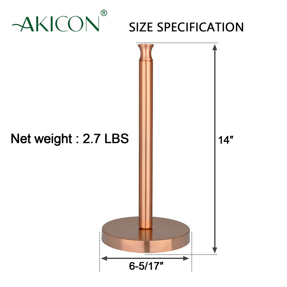 Akicon Paper Towel Holder Roll Dispenser Stand for Kitchen Countertop & Dining Room Table, Bronze