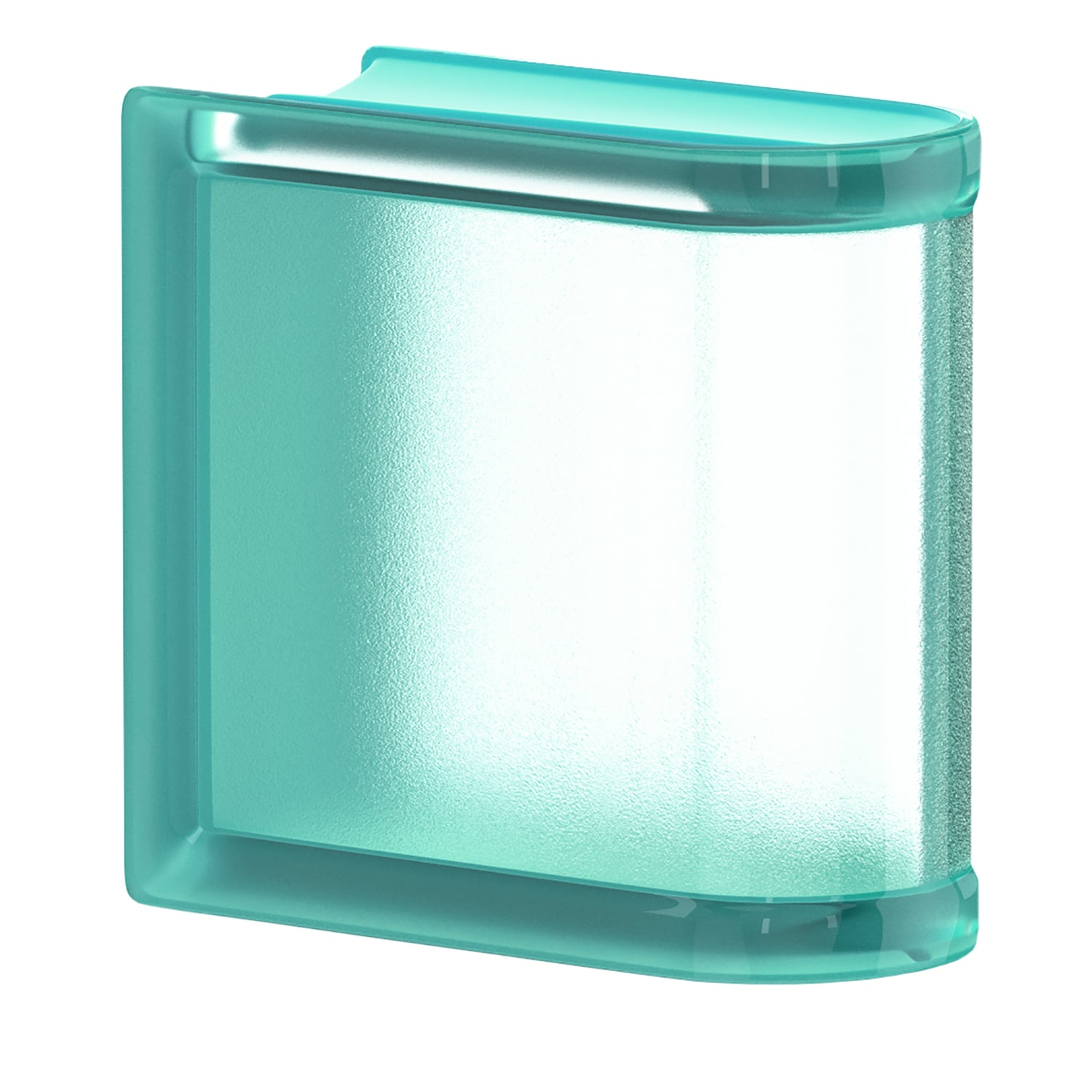 myMINIGLASS 123432 Mint End Linear Crackled Glass Block ( 6-in H x 6-in W x 3-in D )