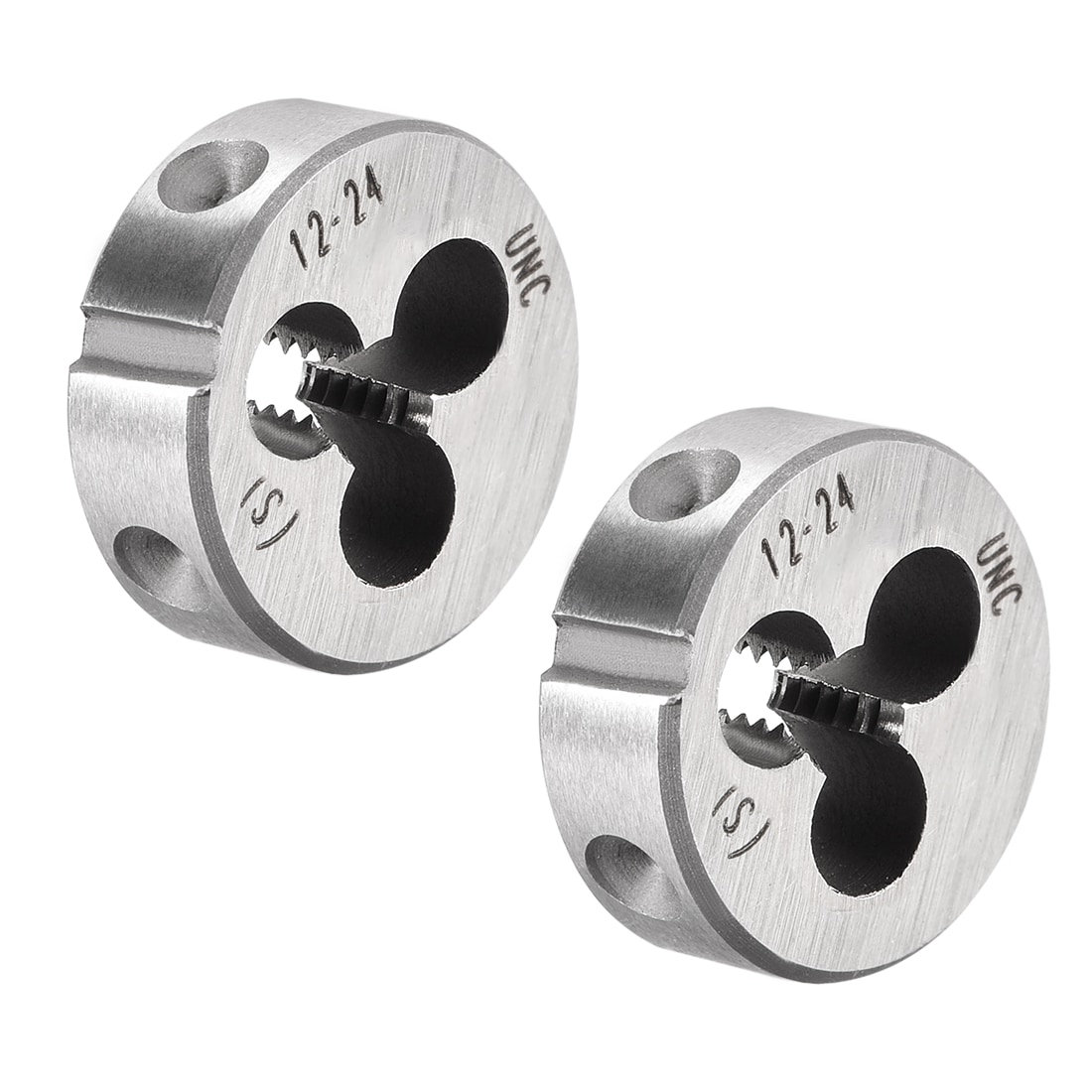 Unique Bargains 12-24 UNC Round Die Machine Thread Right Hand Threading Die Alloy Tool Steel Screw Thread Cutting Die 2pcs #S26031100UX2971