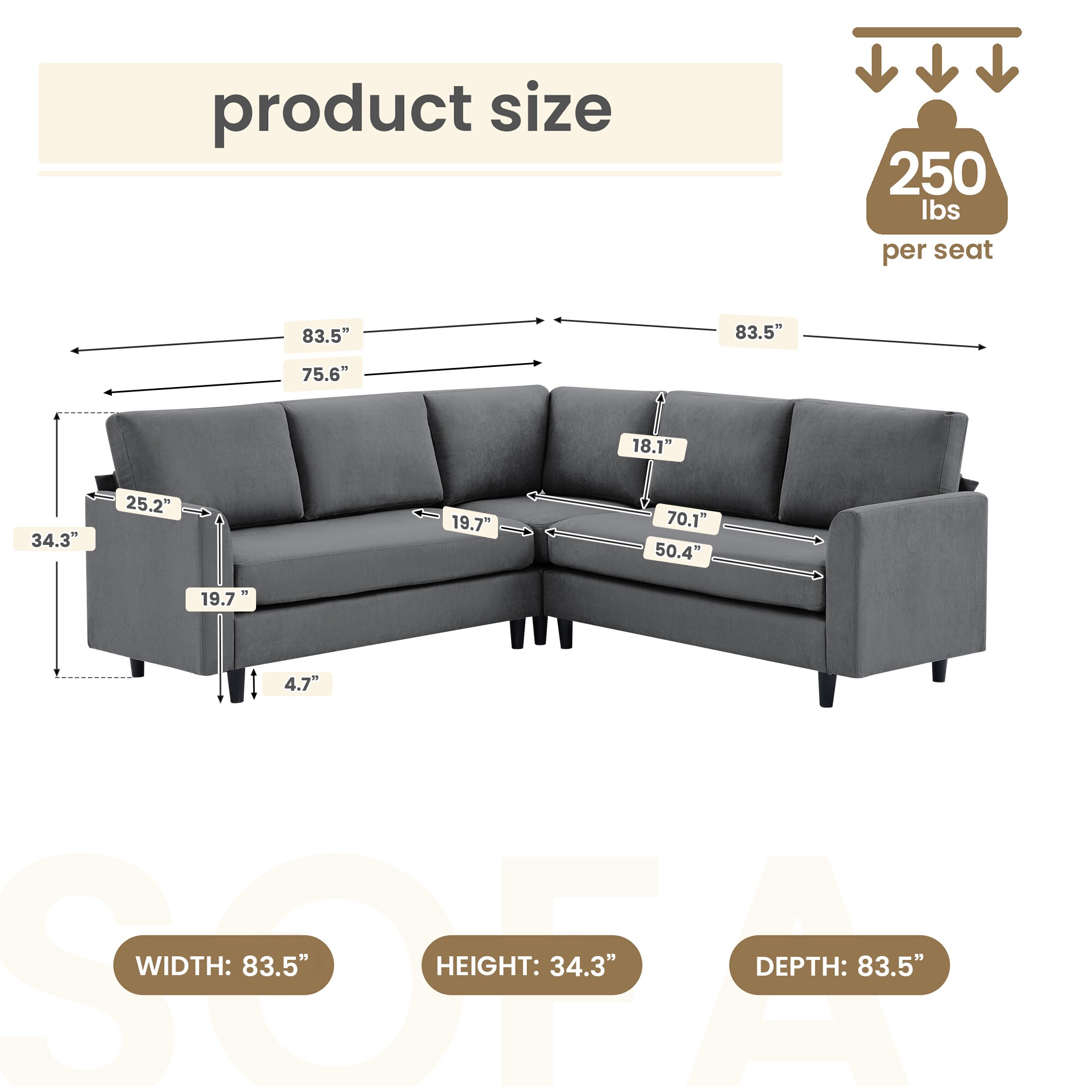 JEAREY 42YSG-GY Sofas-Loveseats - View #9