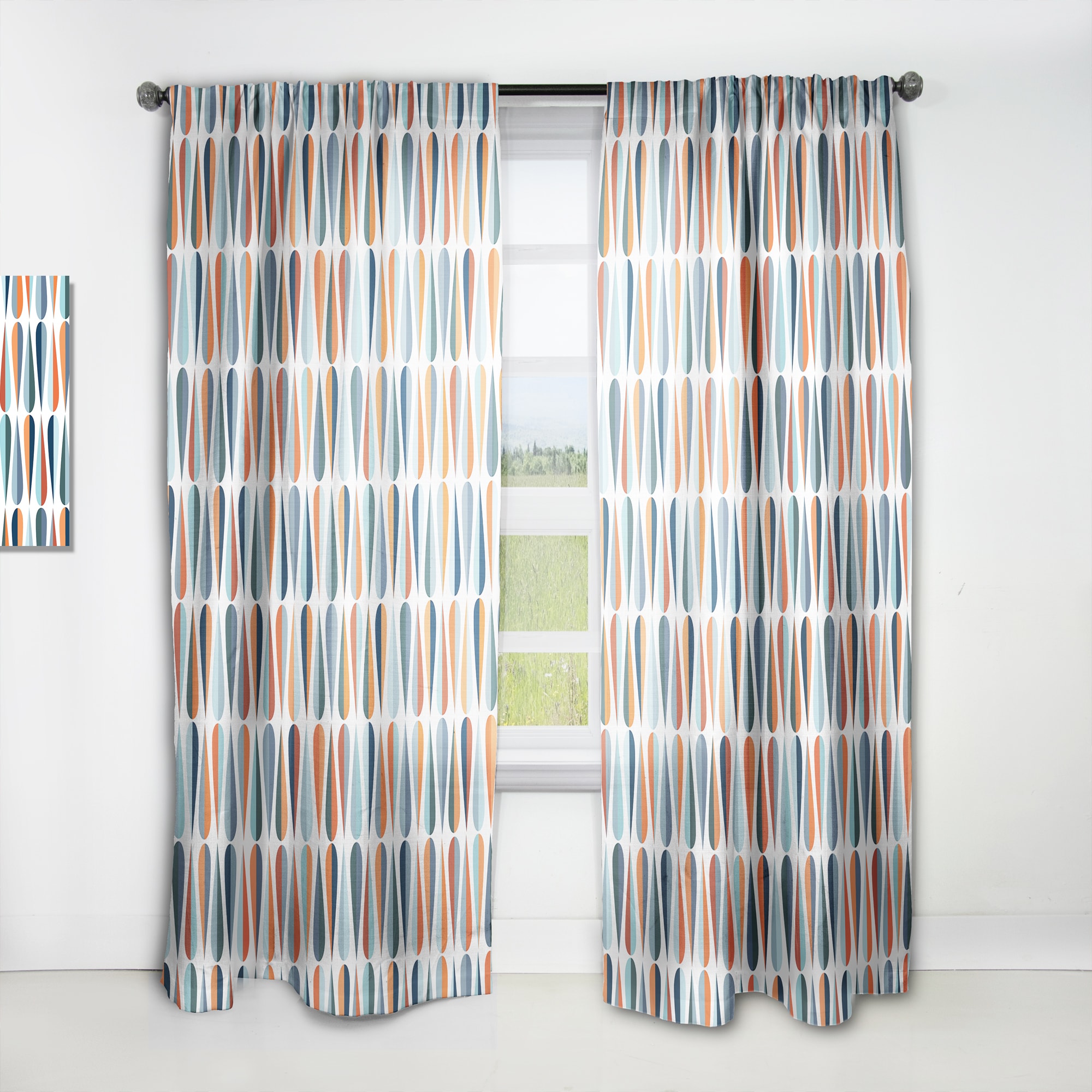 Designart CTN24532-52-108 108-in Blue Room darkening Thermal lined Rod pocket Single curtain panel