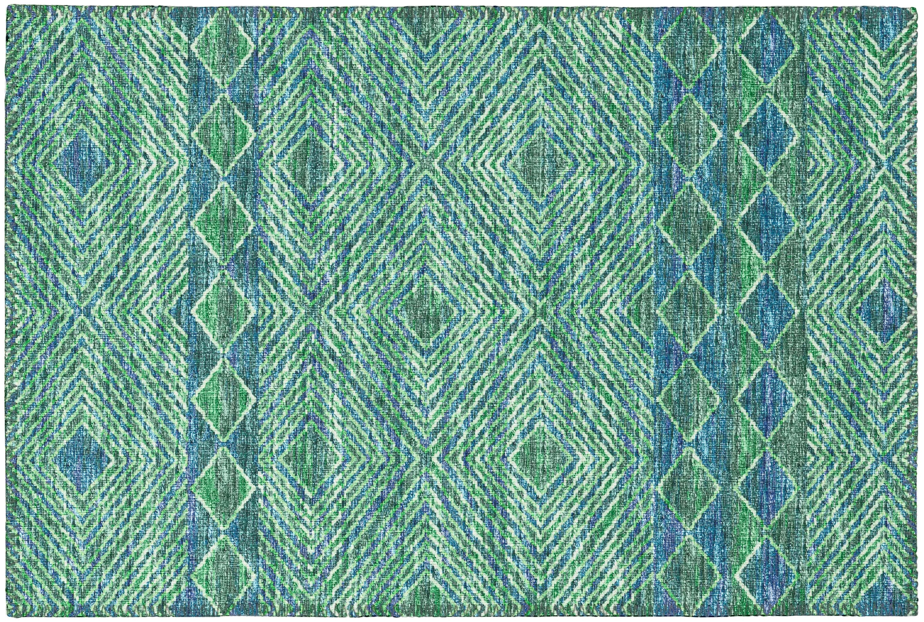 Addison Rugs AYU31GN20X30 Yuma 2 x 3 (ft) Chenille Green Rectangular Indoor/Outdoor Geometric Southwestern Machine washable Throw rug