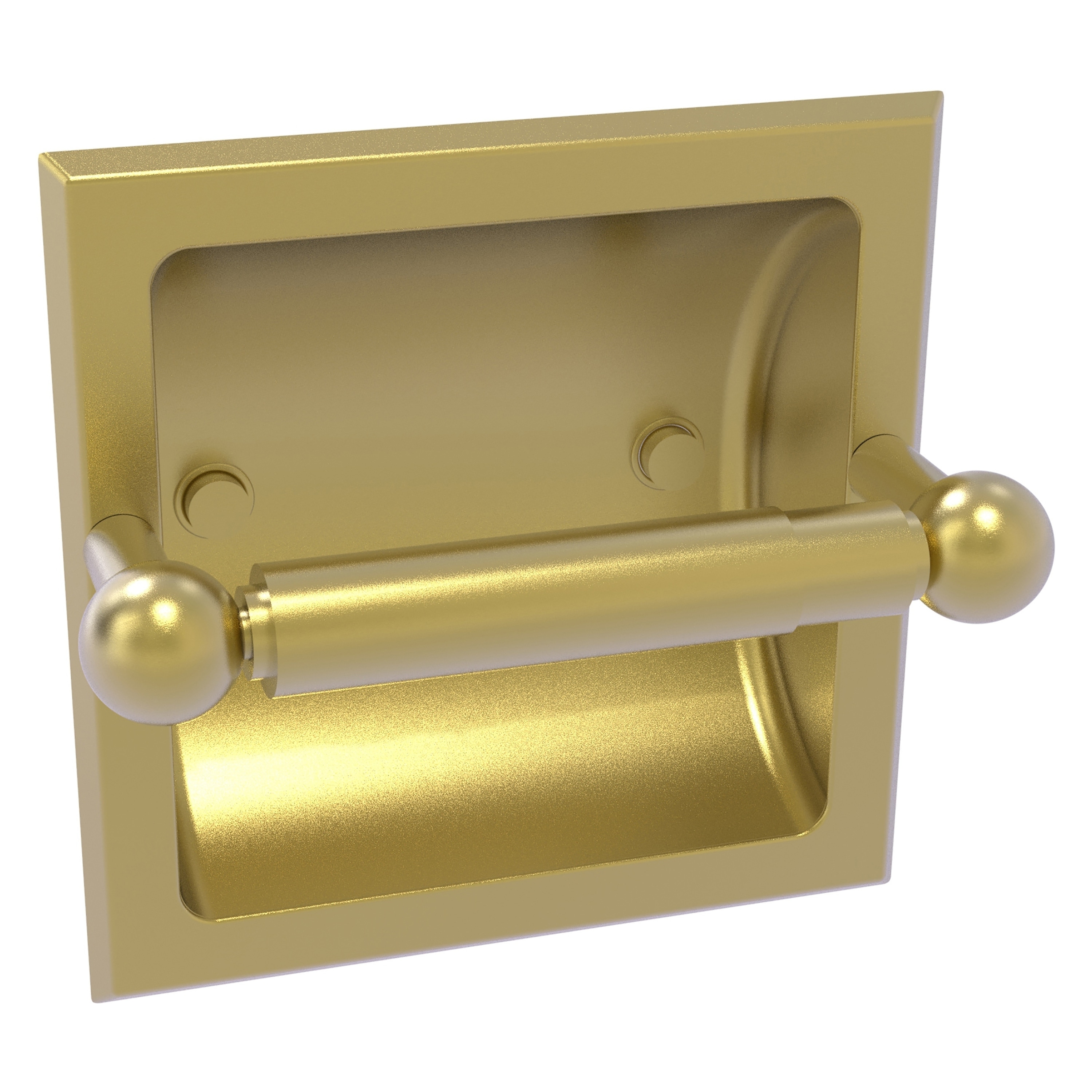 Allied Brass P1000-24C-SBR Prestige Skyline Satin Brass Recessed Double post Toilet Paper Holder 1 -Rolls