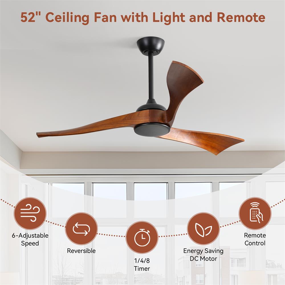 Sofucor LW-52K012-BK-WD-HTM Ceiling-Fans - View #8