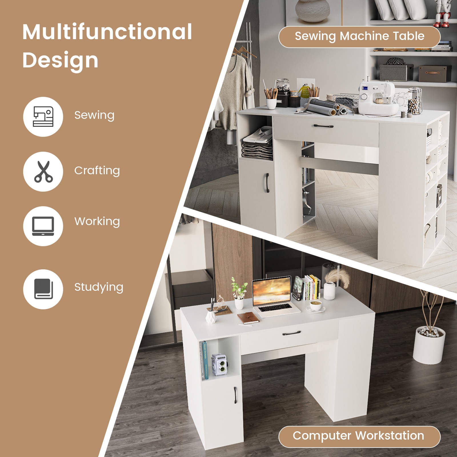 Slickblue D-CO-+HW31266WH desks - View #5