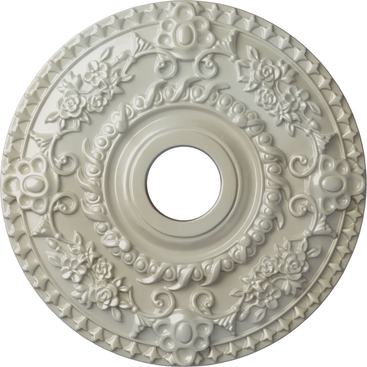 Ekena Millwork CM18ROFBS Rose 18-in W x 18-in L Painted Flash Blue Polyurethane Whole Ceiling Medallion