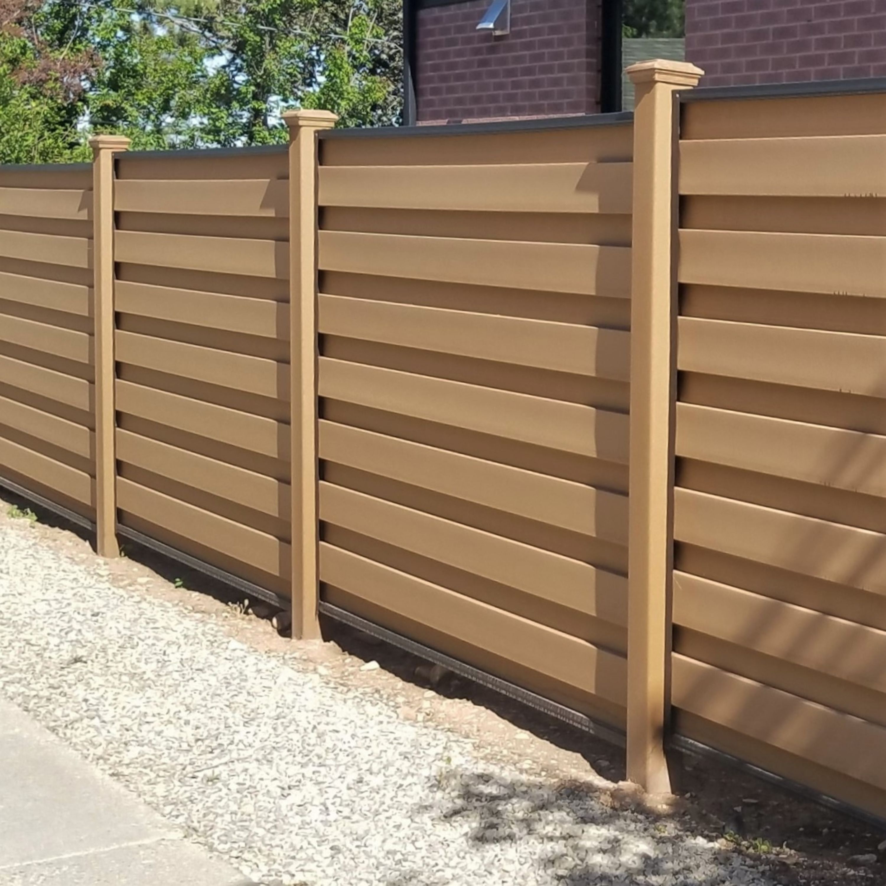 Trex Fencing 6-ft H x 8-ft W 5-Pack Saddle Board-on-board Privacy Composite Fence Panel in the Composite Fence Panels department at Lowes