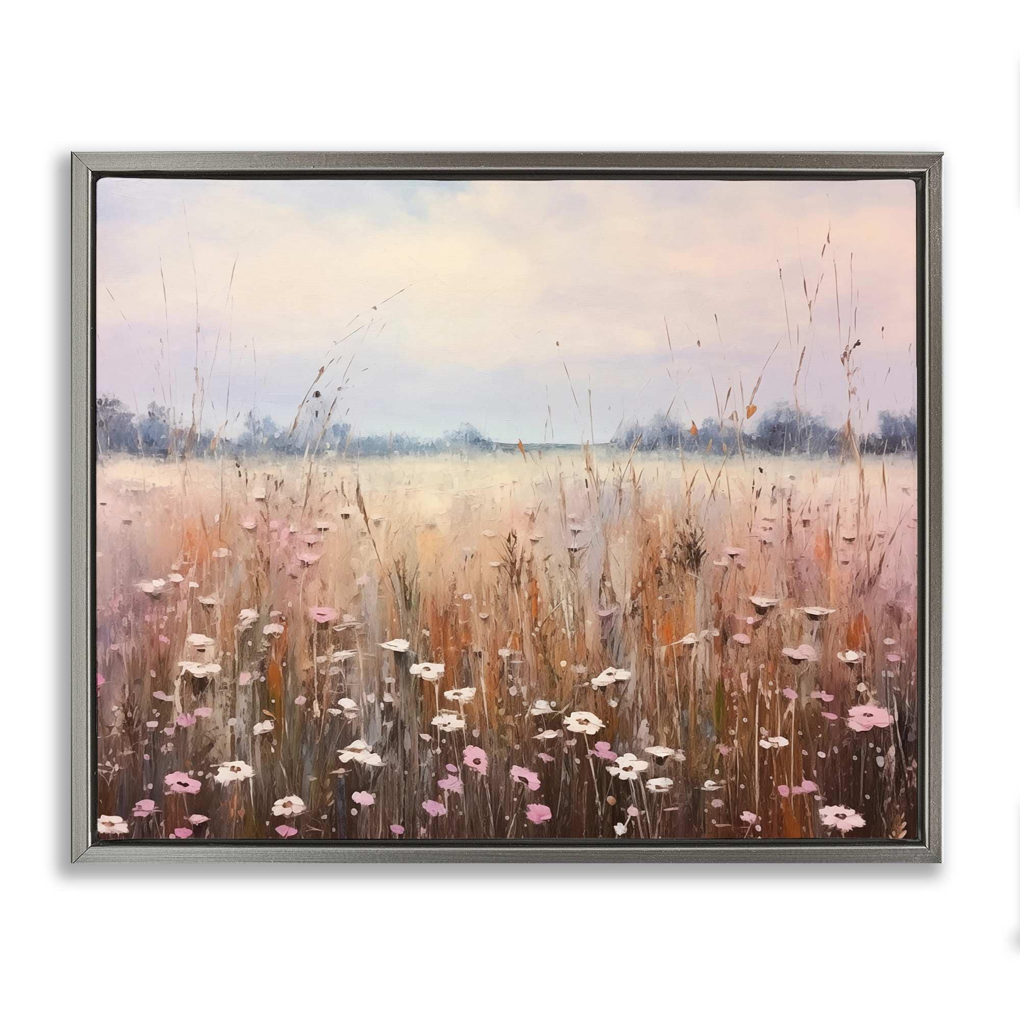Stupell Industries BT-764-FFL-16X20 Neutral Tone Wildflower Field Floating Frame design by Arlington Prints