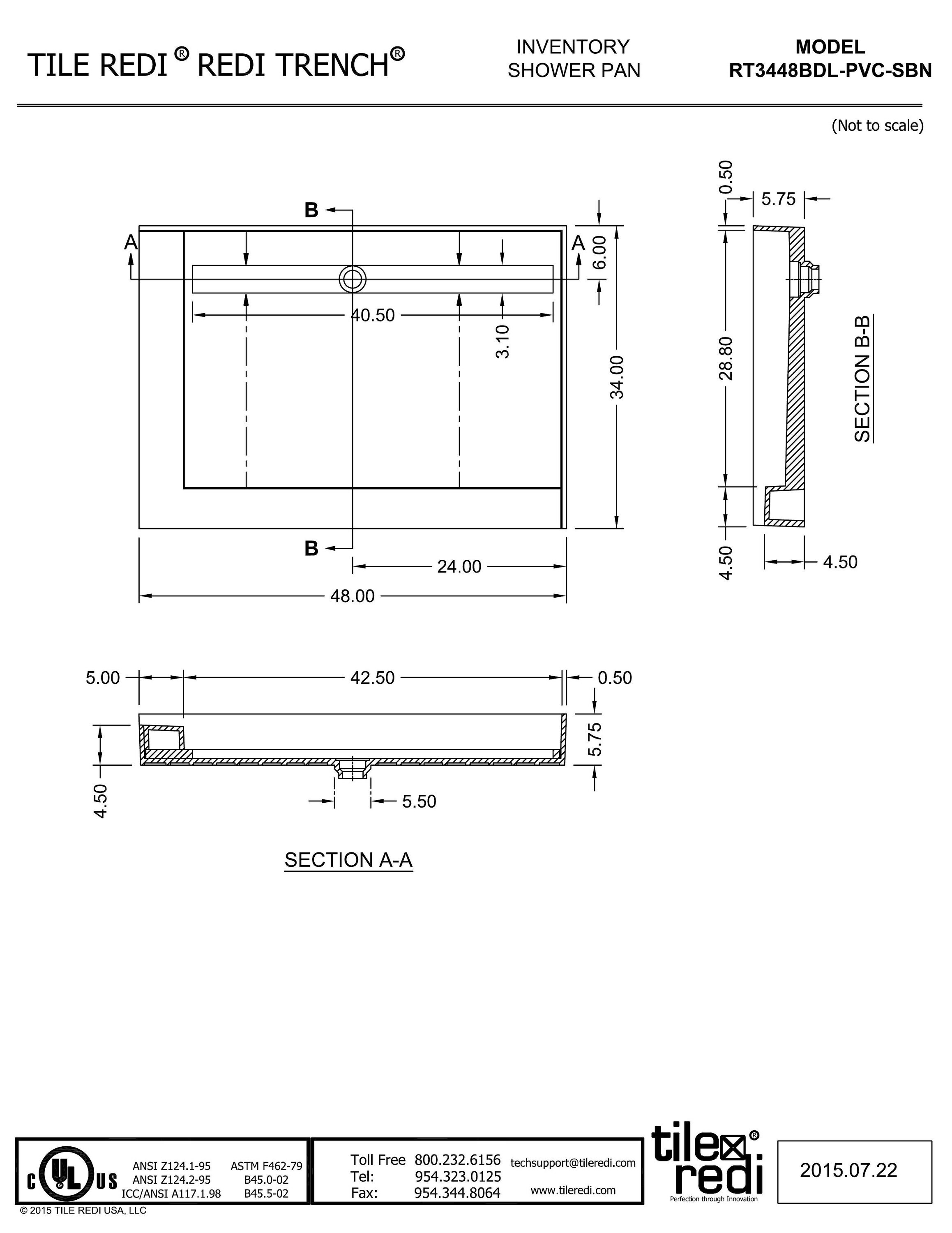 Tile Redi RT3448BDL-PVC-SBN Shower-Floors - View #8