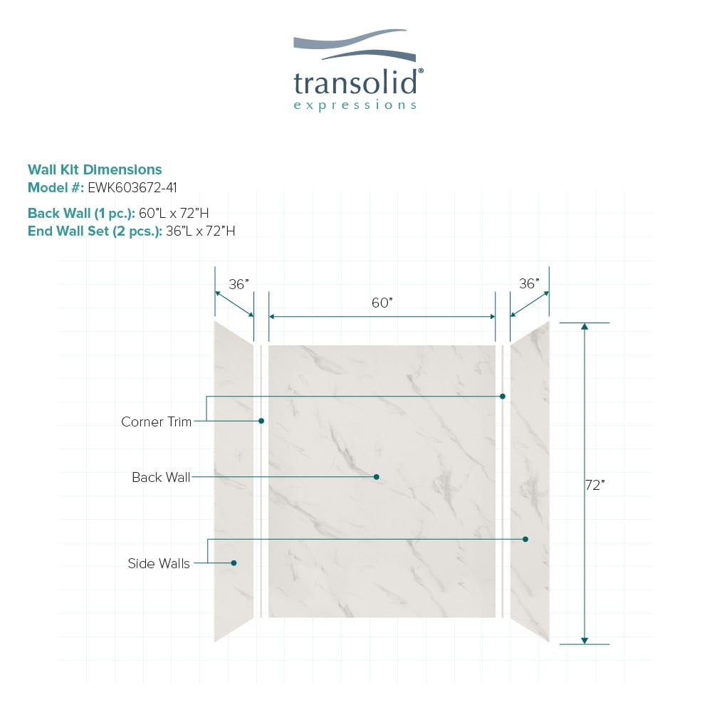 Transolid EWK603672-41 Shower-Wall-Surrounds - View #2