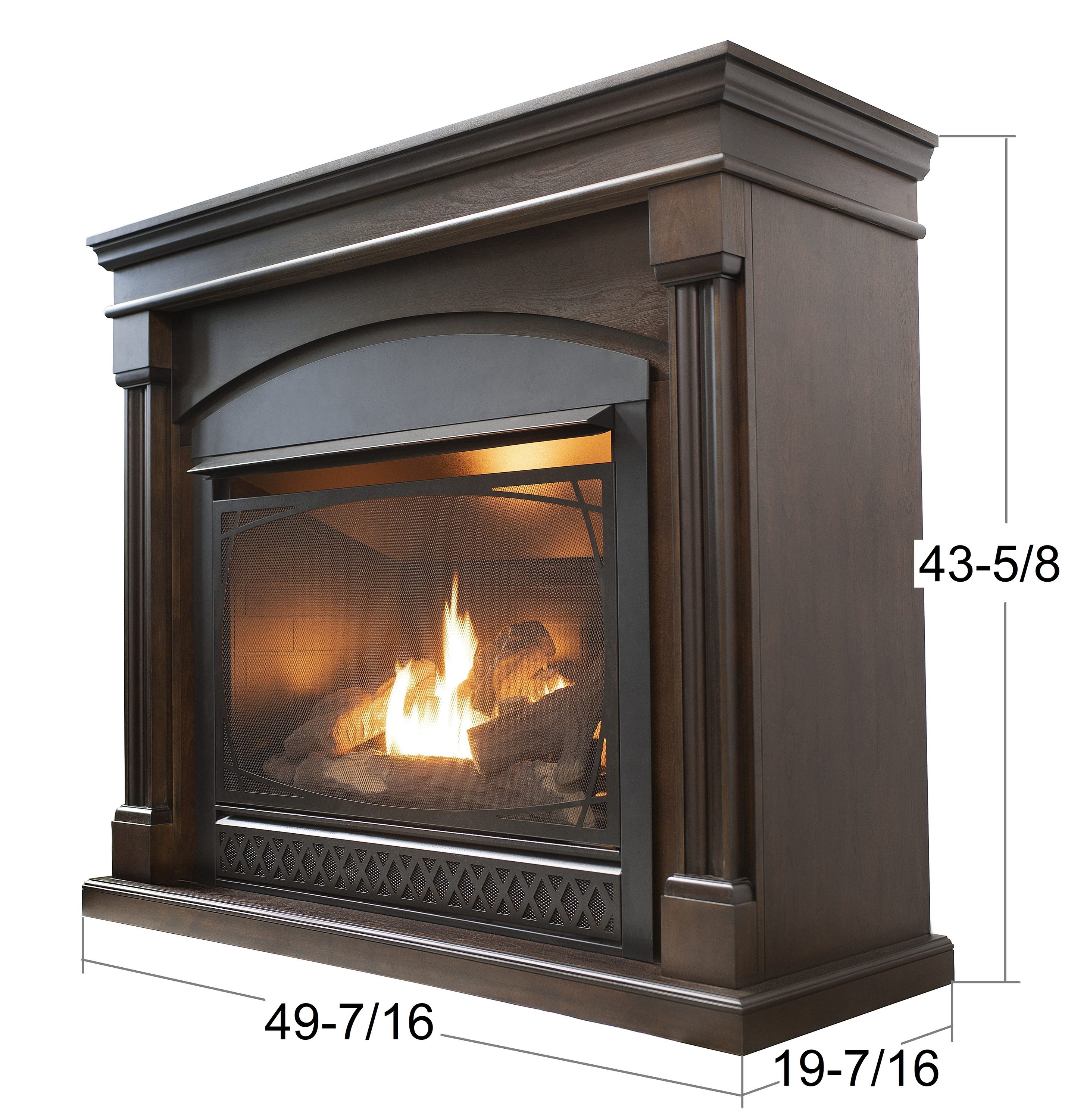 Hearth & Home Dynamics 49.37-in Mocha Walnut Ventless Natural or