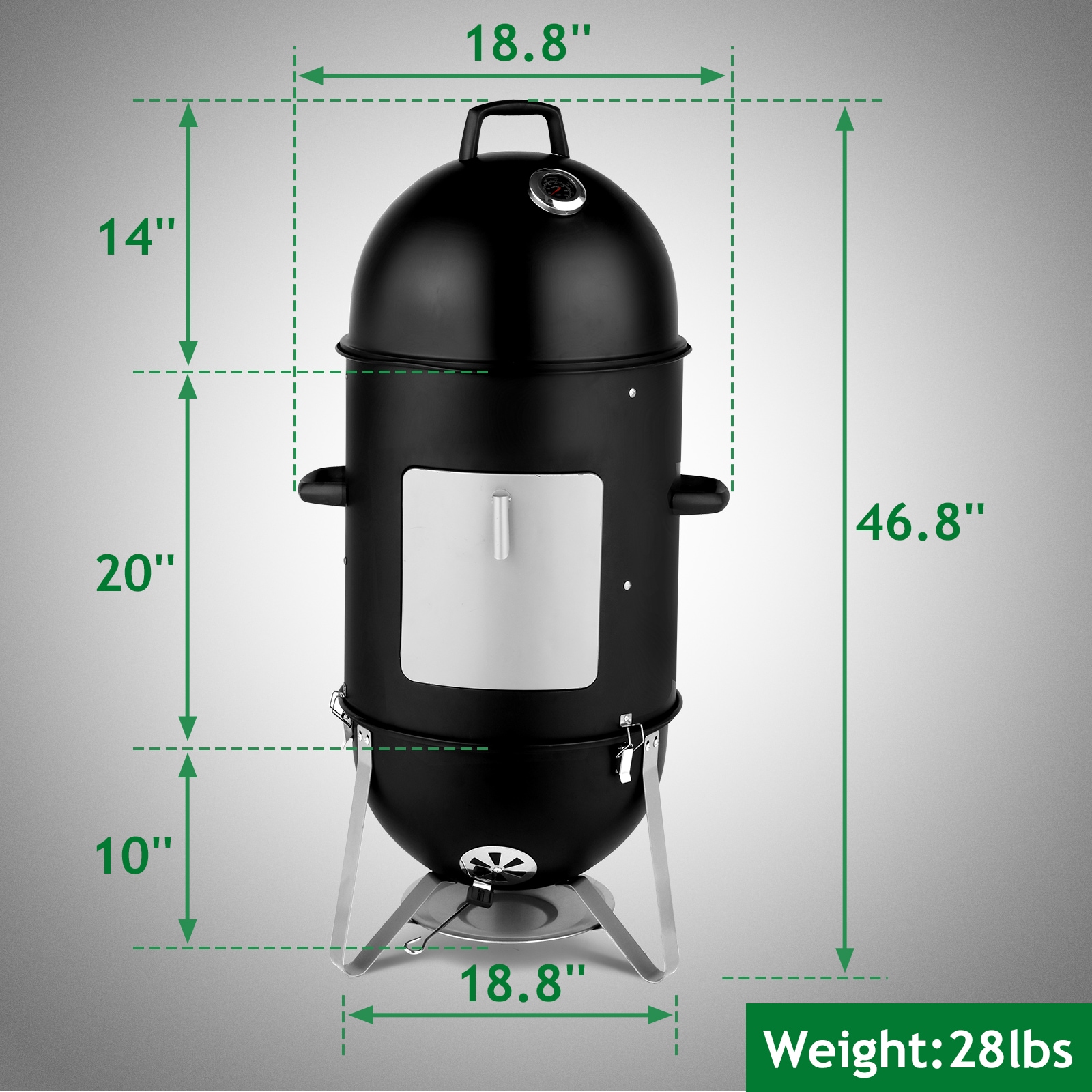 ROVSUN LS-G57000849 Charcoal-Smokers - View #2