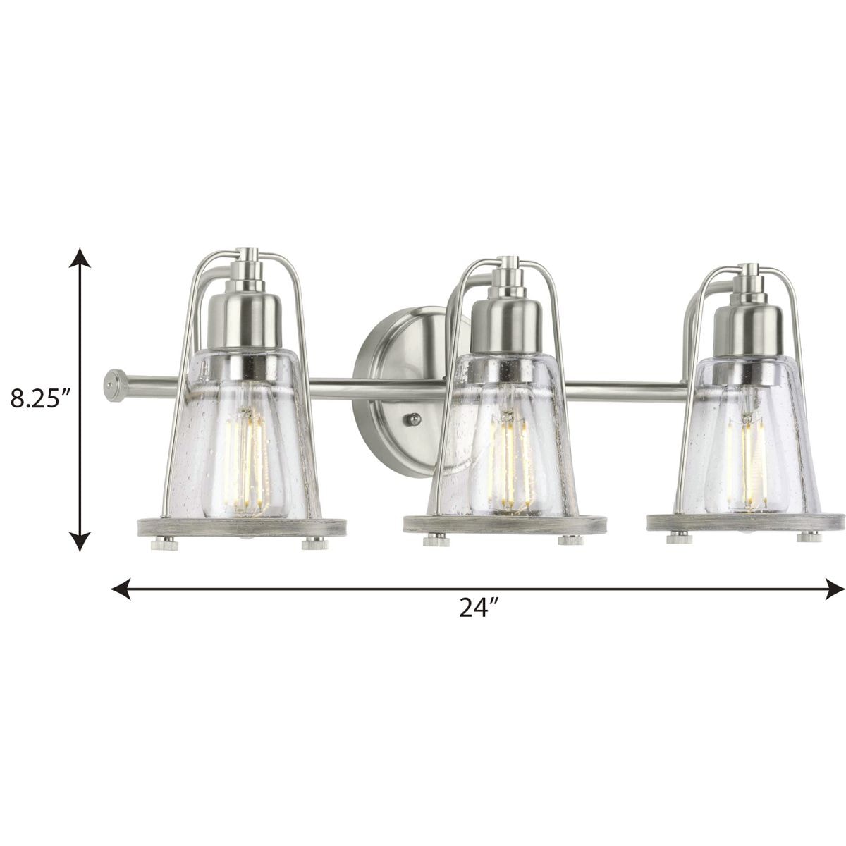 Progress Lighting Conway 24-in 3-Light Brushed Nickel Coastal Vanity ...