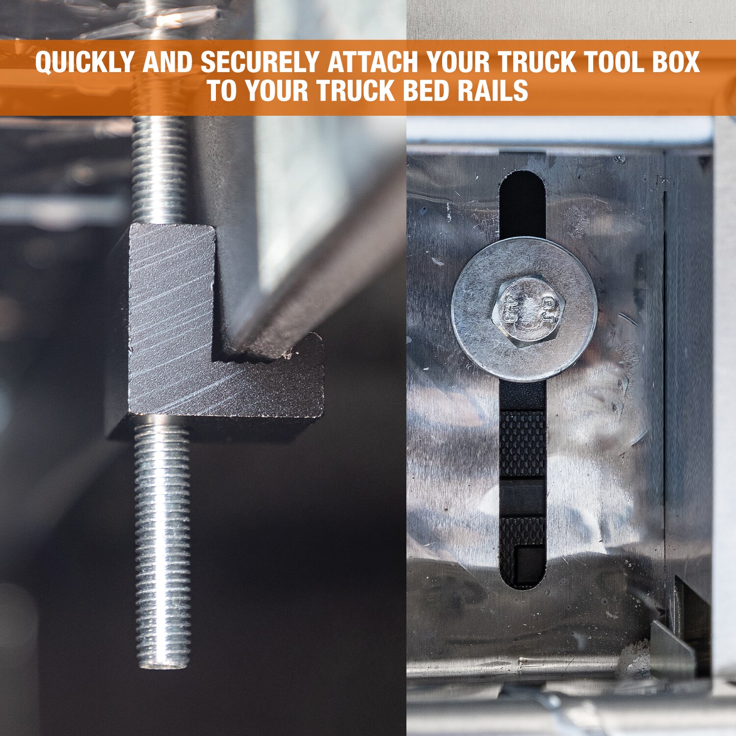 10 Pack No Drill Universal Truck Toolbox Mounting Kit,Aluminium