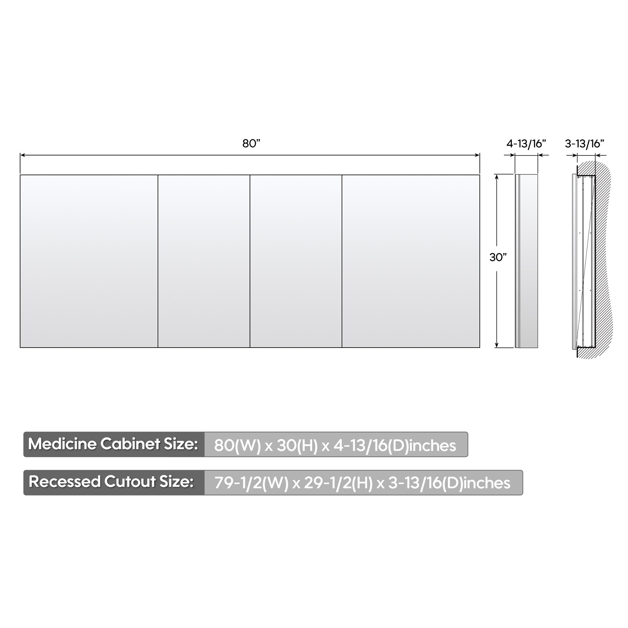 Forclover HBM-3630L Bathroom-Medicine-Cabinets - View #10