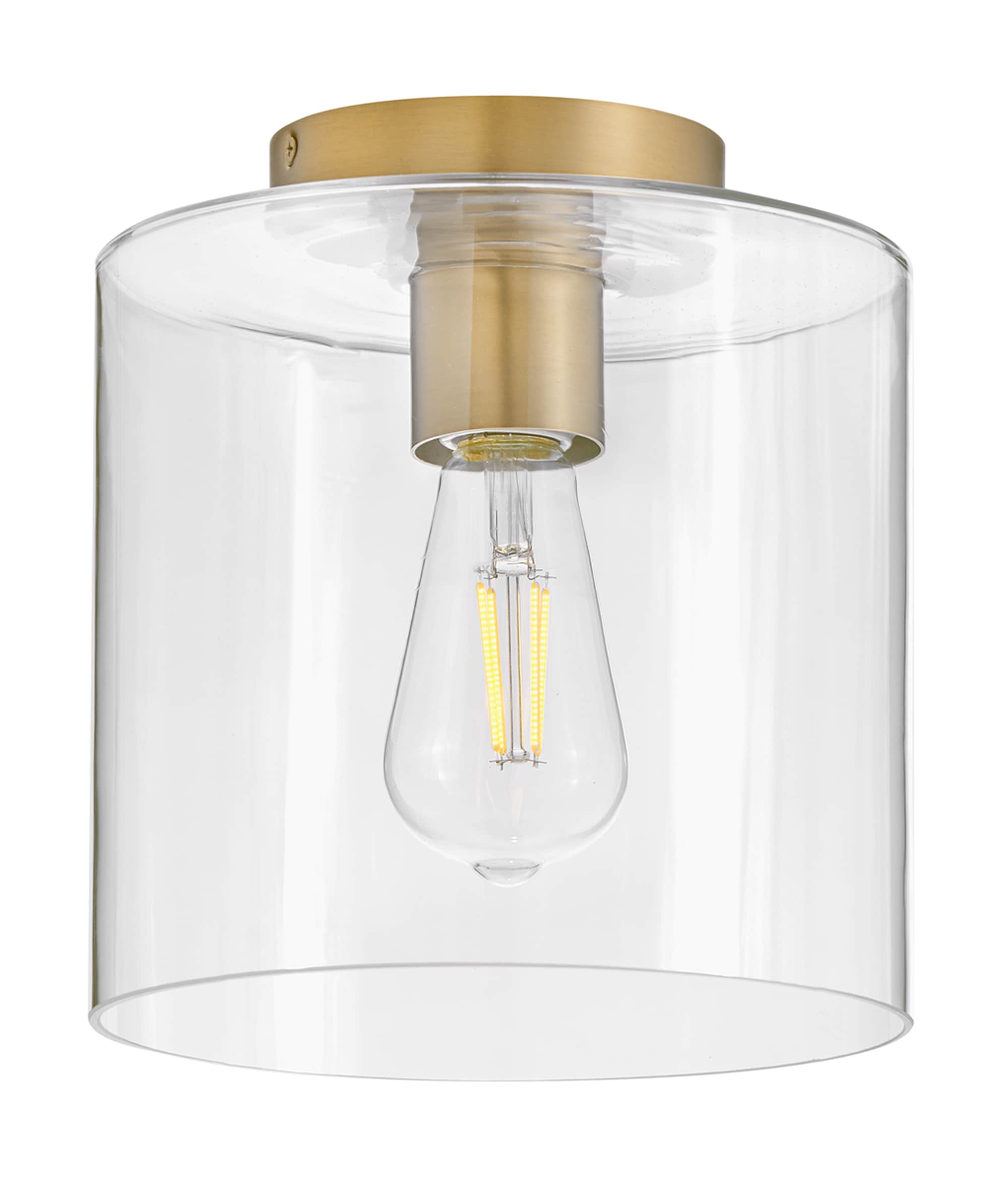 Pippa Clear Glass Brass 1-Light Flush Mount