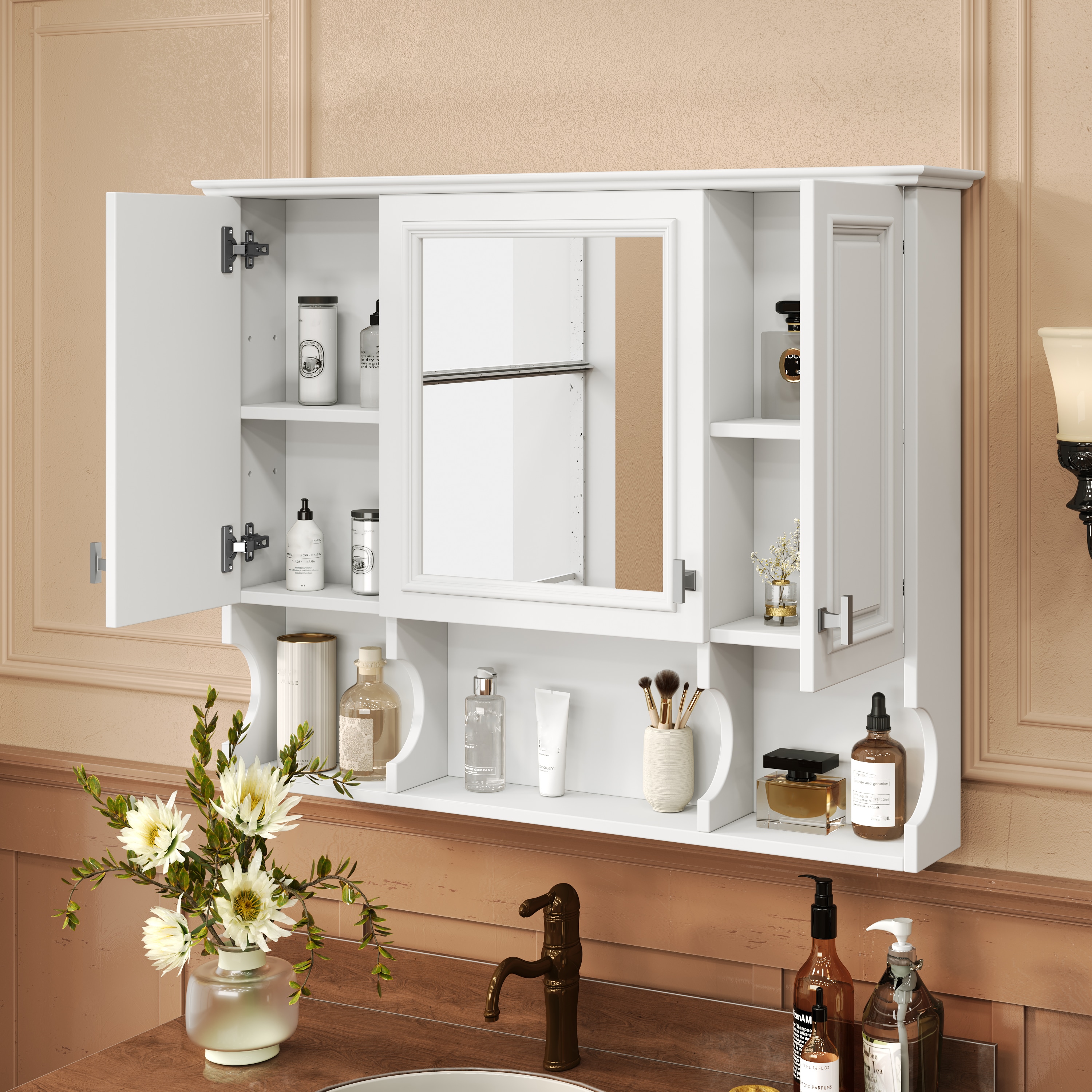 Hrinhom BA16-WHITE Bathroom-Wall-Cabinets - View #2