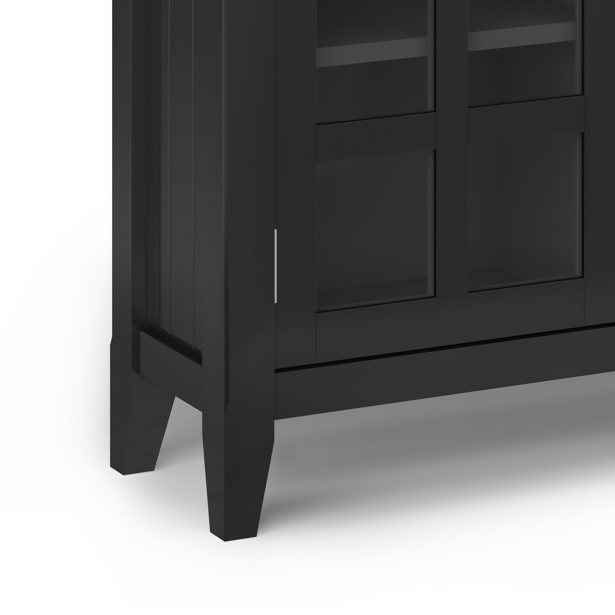 Black Solid Wood Freestanding Office Storage Cabinet with Adjustable Shelving