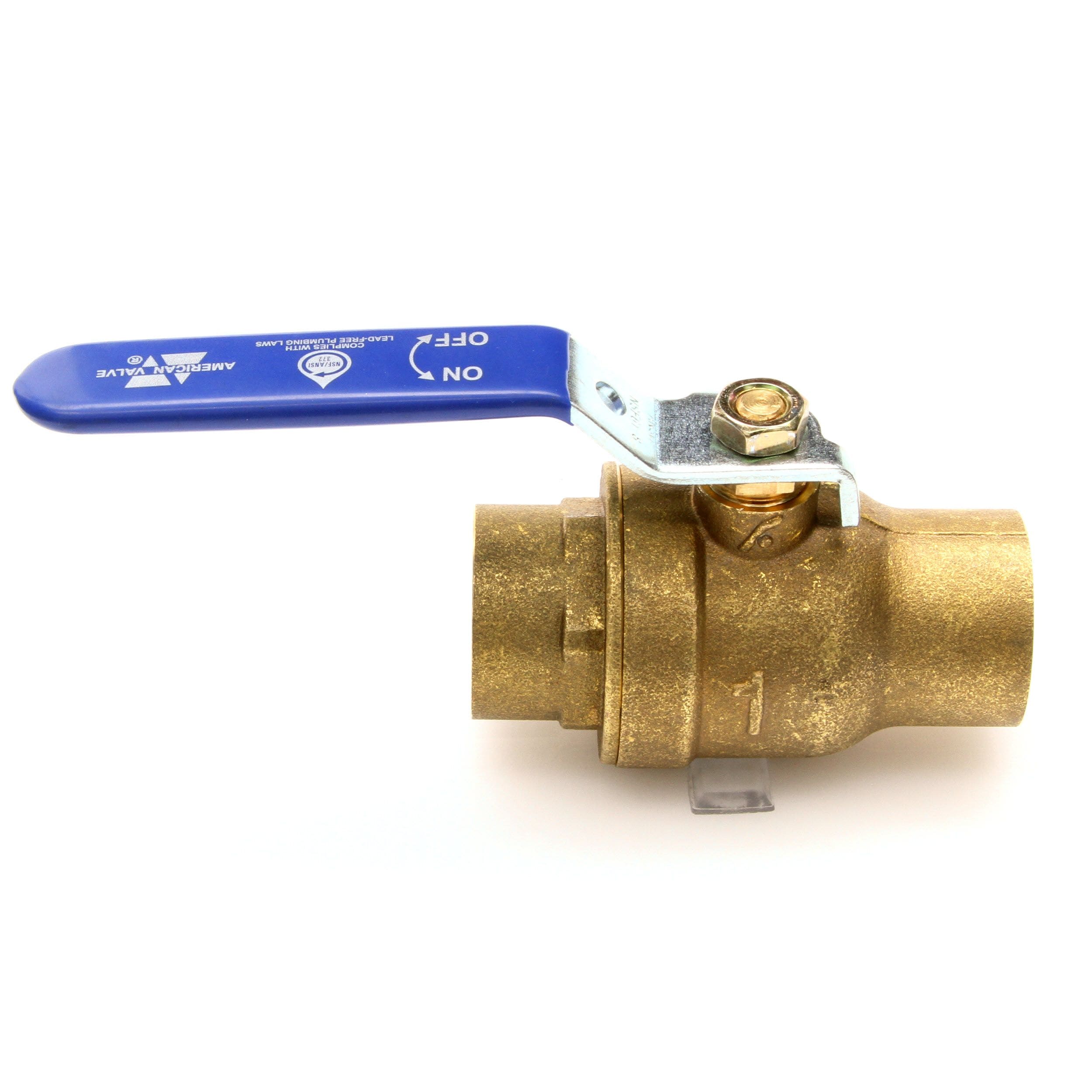 2pk 15mm Lever Ball Valve Blue & Red Handle Brass Compression Fitting Shut-off 