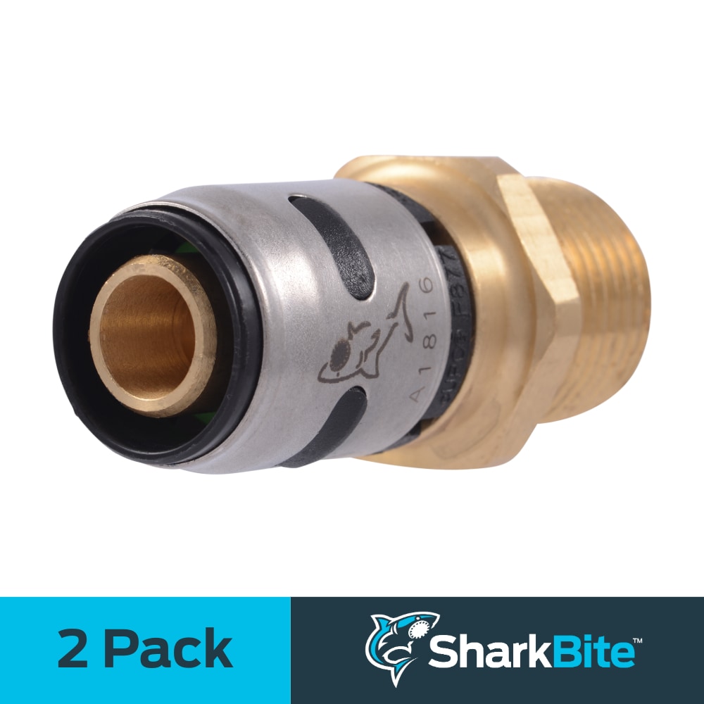 SharkBite K120Z2 EvoPEX 1/2-in Push-to-Connect x 1/2-in MNPT Male Adapter (2-Pack)