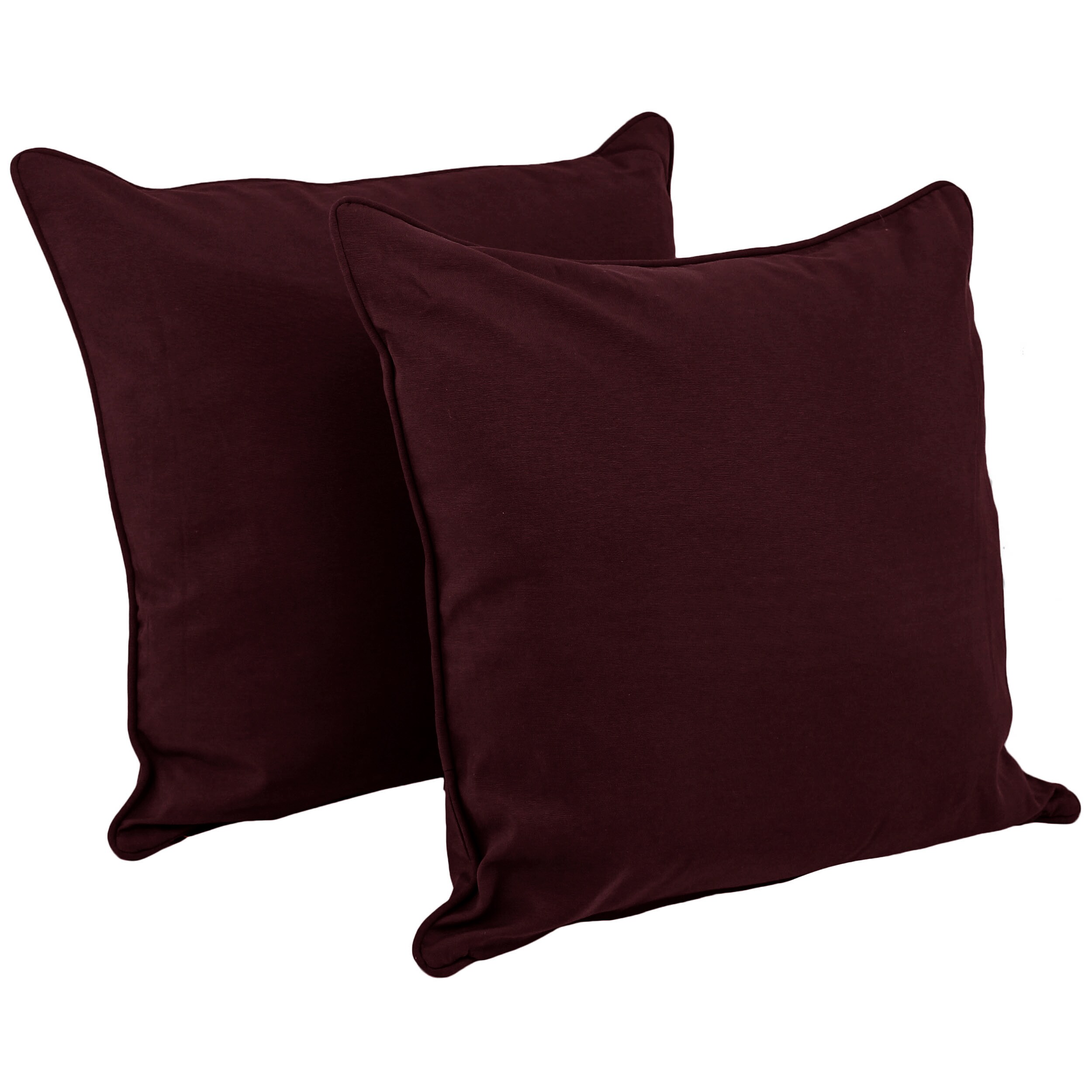 Blazing Needles 9813-CD-S2-TW-BG 2 -Piece 25-in x 25-in Burgundy Square Indoor Decorative Pillow