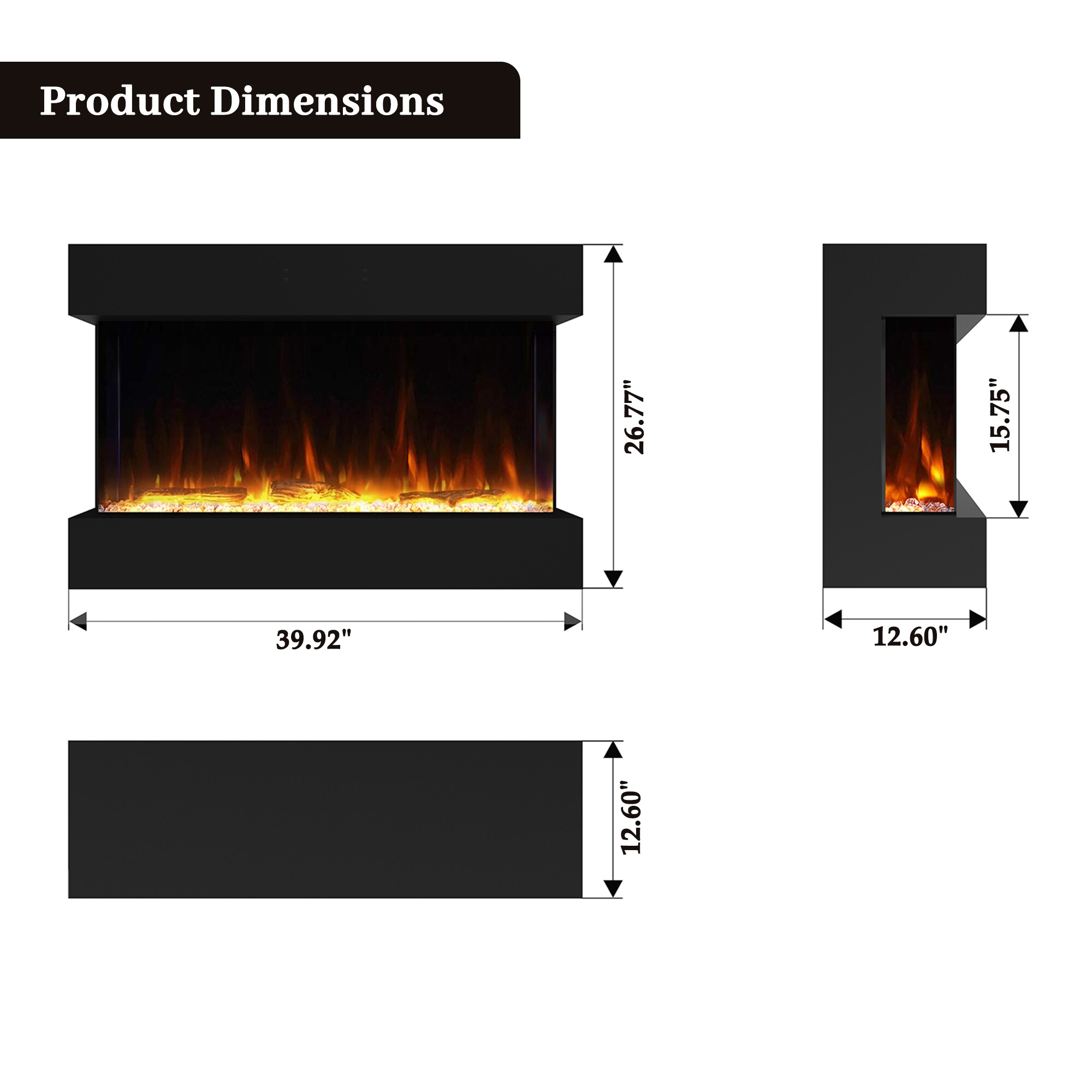 Clihome CL-0433STS36 Electric-Fireplaces - View #3