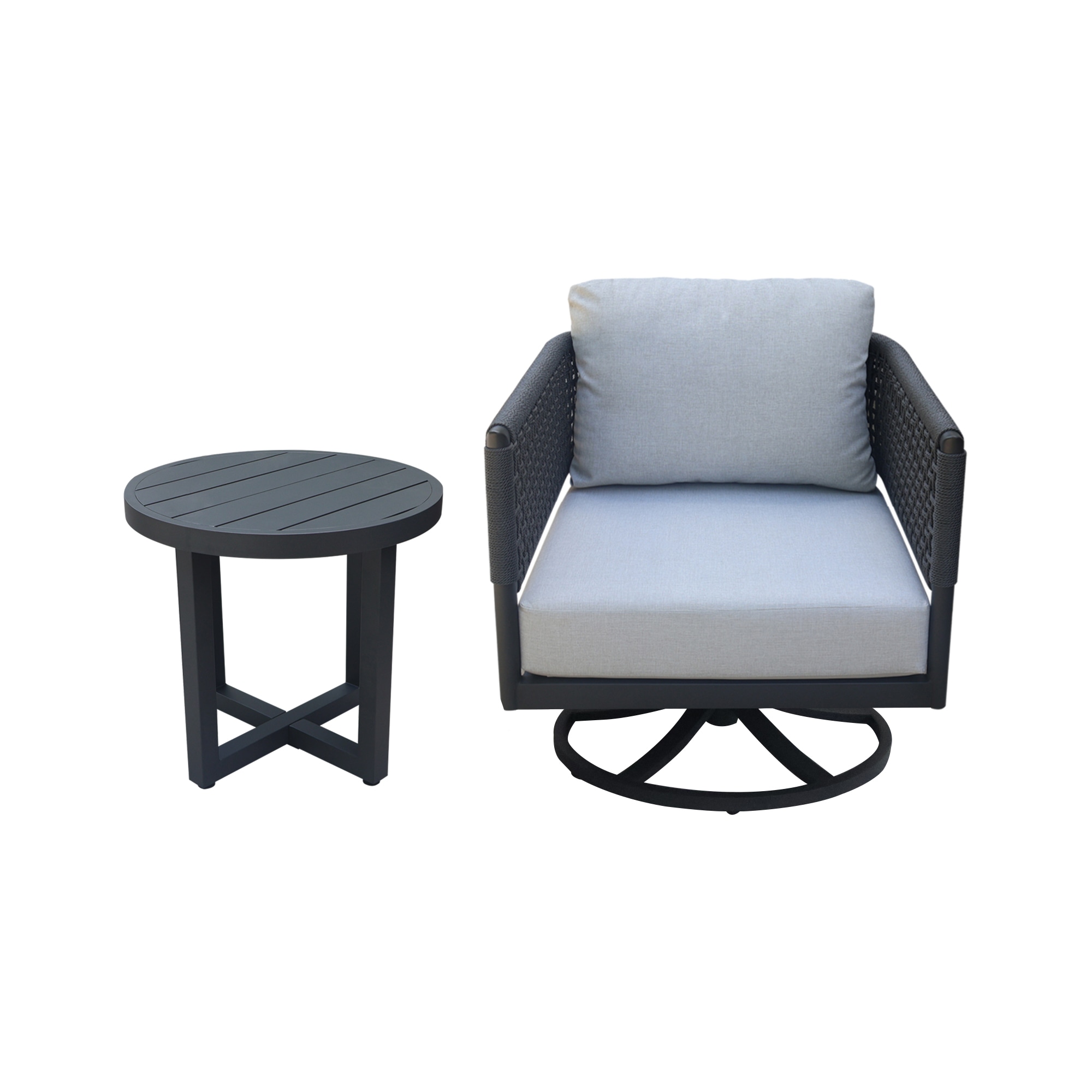 International Concepts KODOT-12RE-201SW 2 -Piece Woven Patio Conversation Set with Off-white Cushions
