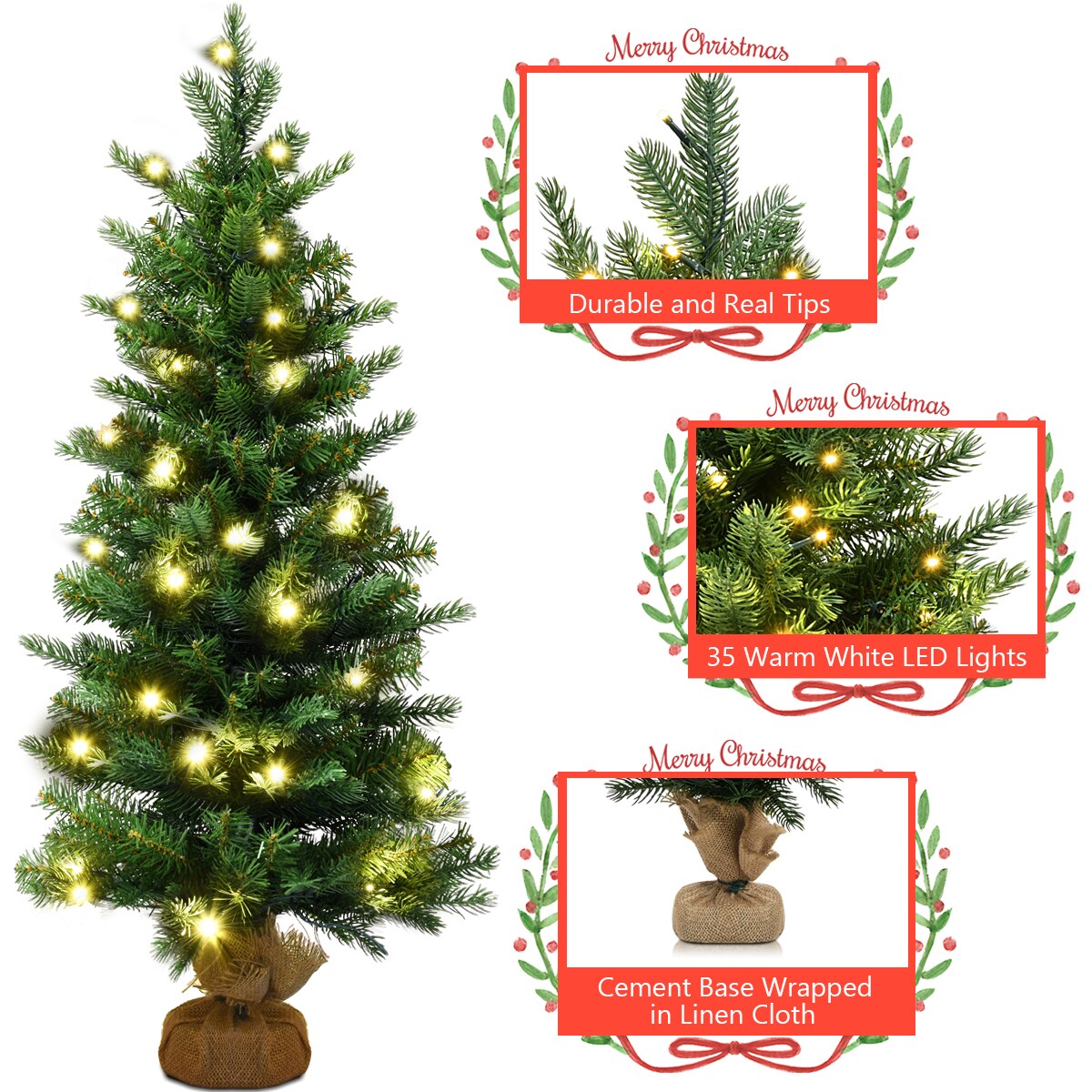 Goplus CM21217 Artificial-Christmas-Trees - View #2