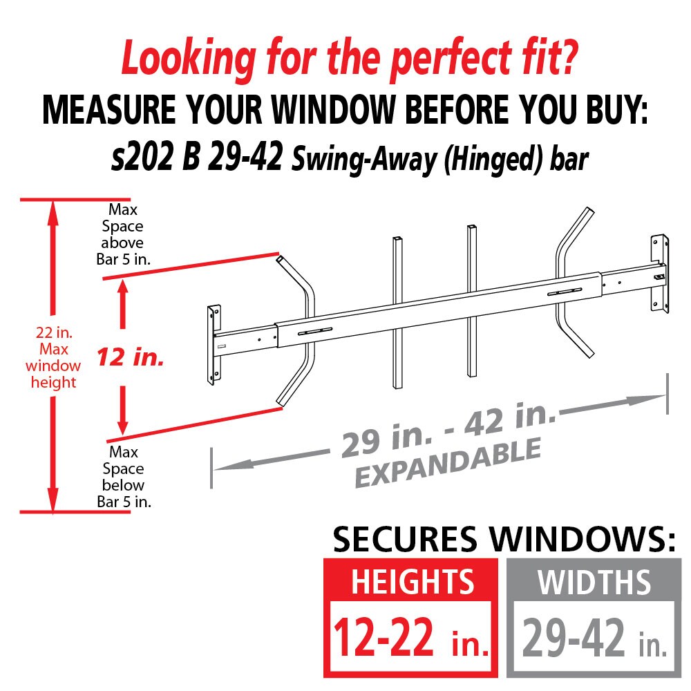 Mr. Goodbar S202 B 29-42 Window-Security-Bars - View #2