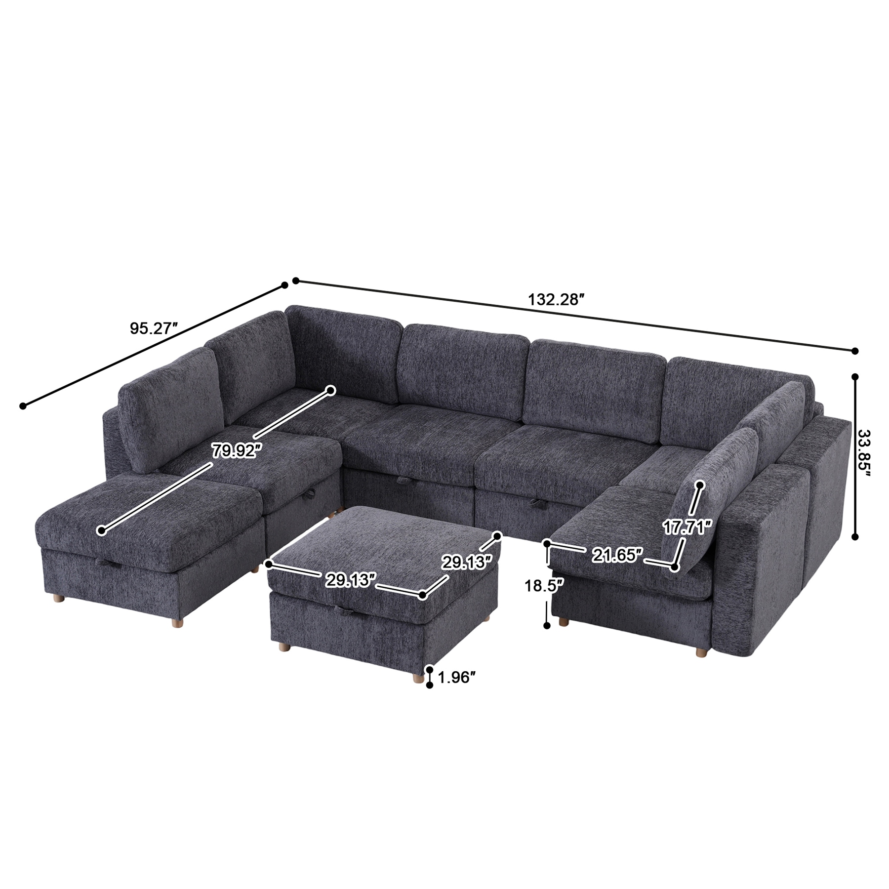 SINOFURN SYA020372GY Sofas-Loveseats - View #6