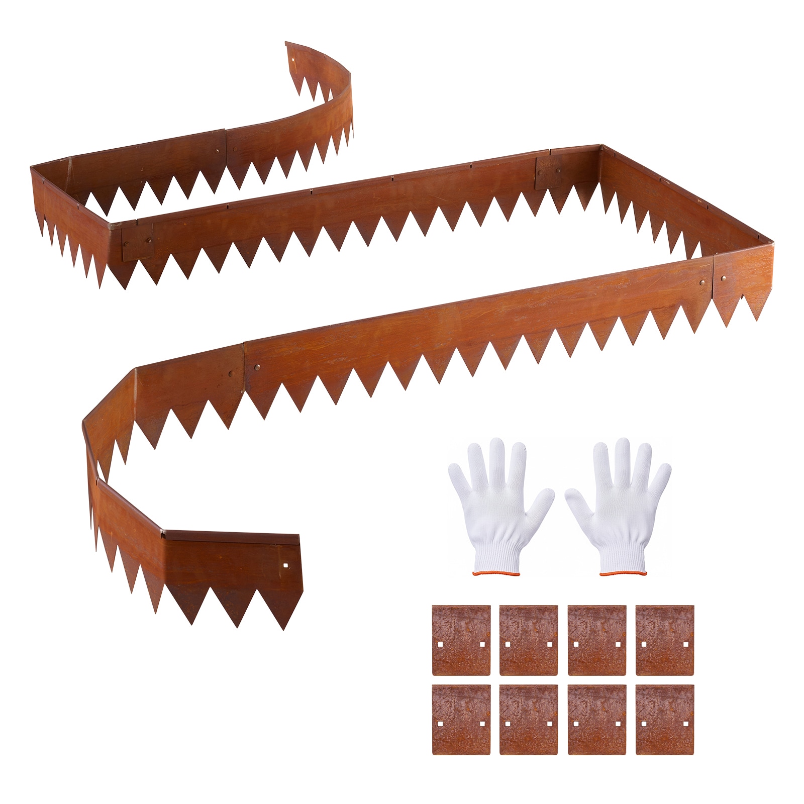 Mecale 6-Pack 40-in x 6-in Weathering Steel Landscape Edging - 20-ft Rust Metal Garden Border