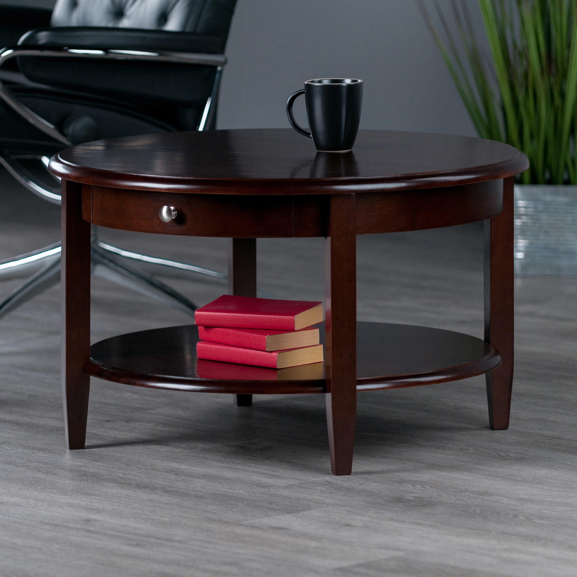 Winsome Wood Concord Walnut Wood Casual Coffee Table with Storage 94231 ...