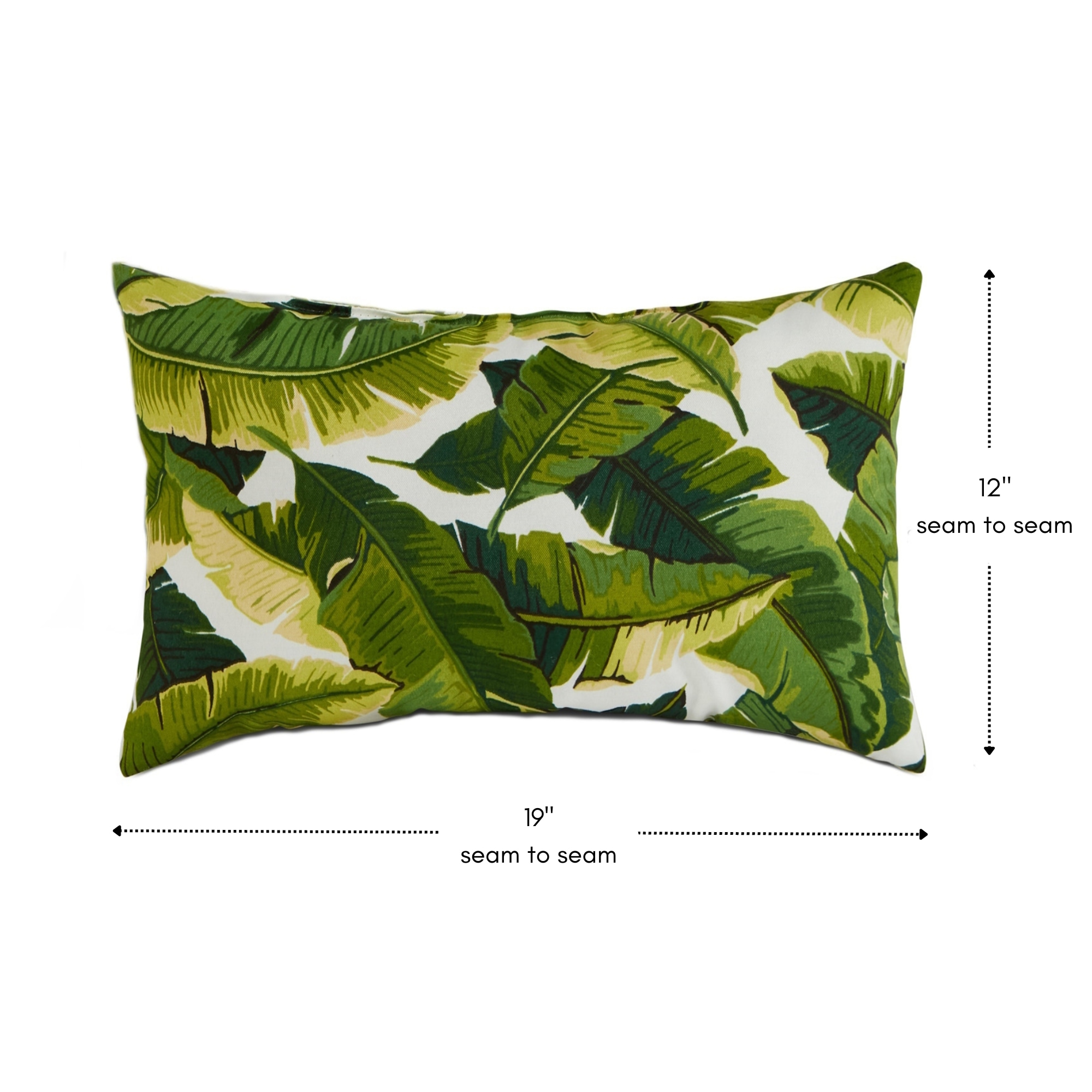 Palm Leaves White Rectangular Outdoor Throw Pillow Set