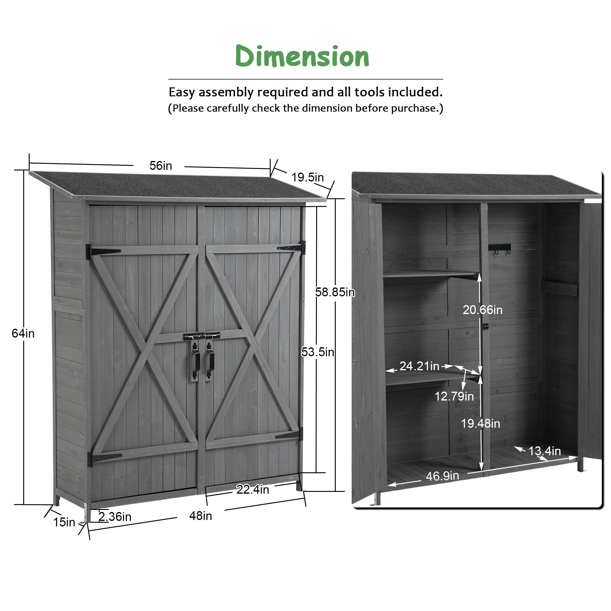 BABOOM BOM-250025-OR Wood-Storage-Buildings - View #3