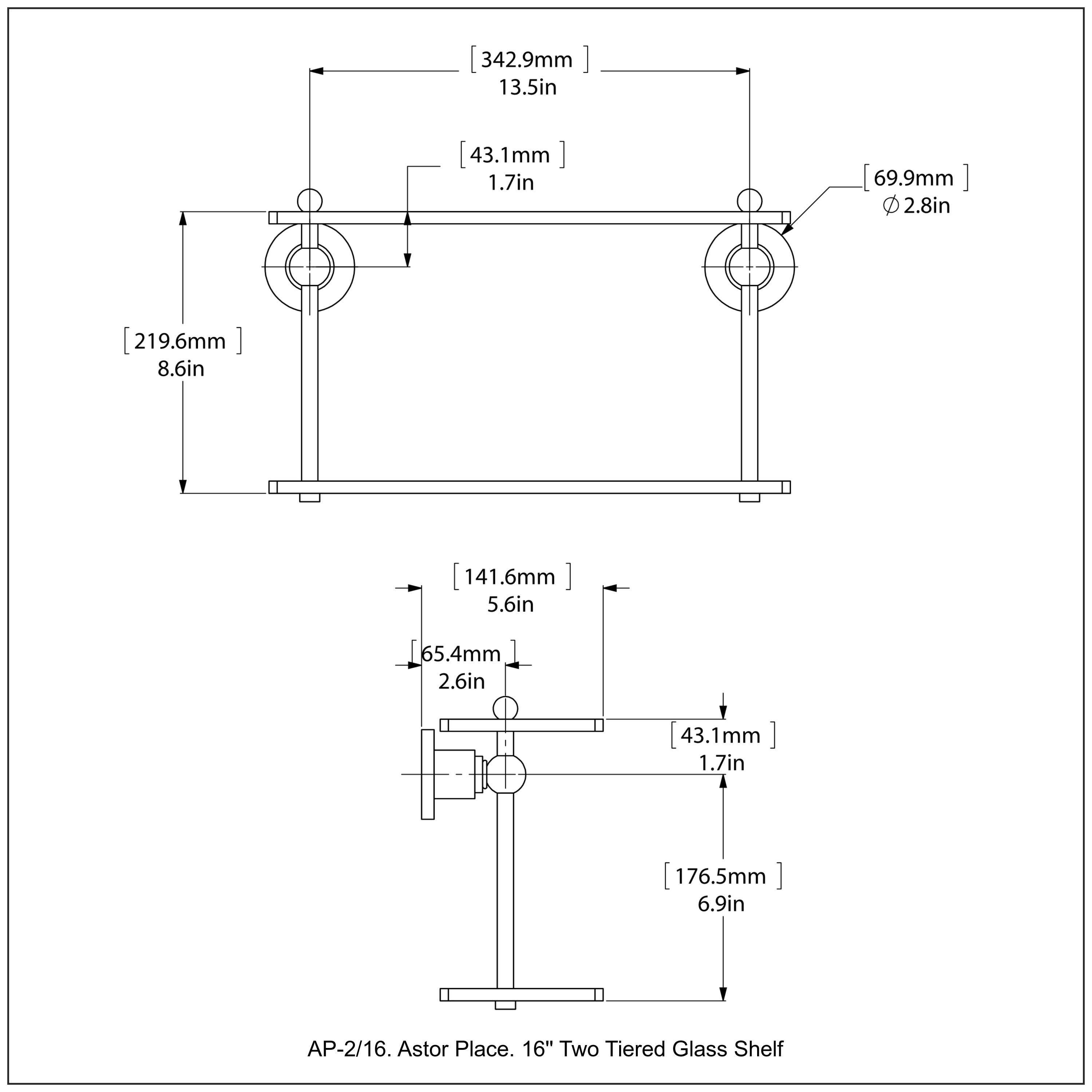 Allied Brass AP-2/16-SBR Bathroom-Shelves - View #3