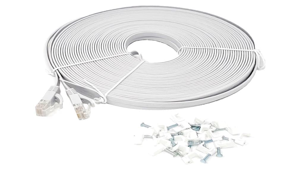 Google (6-Ft) Ethernet Cable RJ45 Gigabit Flat Network Cord - White  (E321011) 