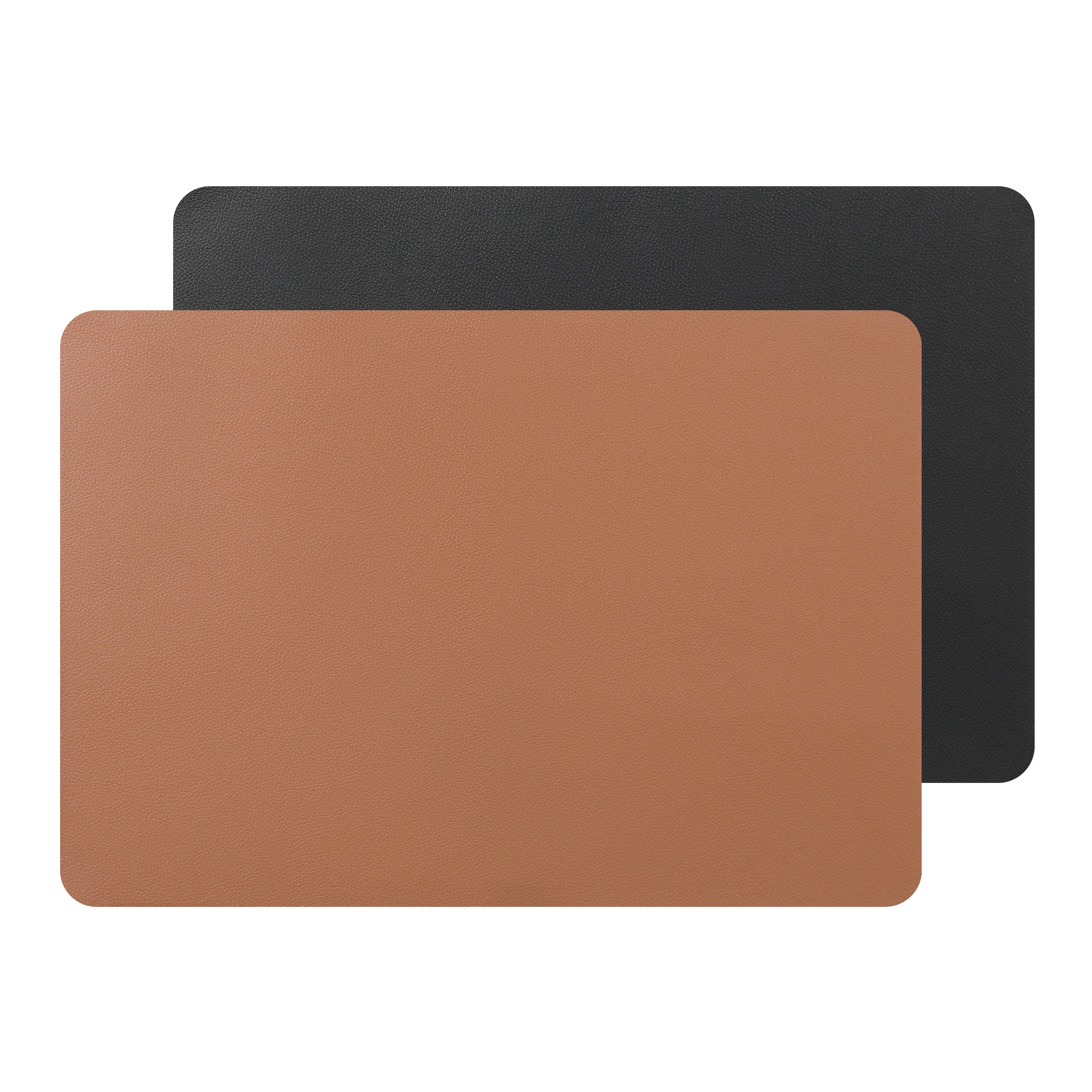 Unique Bargains Placemats 2pcs Faux Leather Placemats for Kitchen Dining Table Decor Heat Resistant Table Placemats Wipeable Table Mat 17x12 inch Brown Black #S25120800UX5305