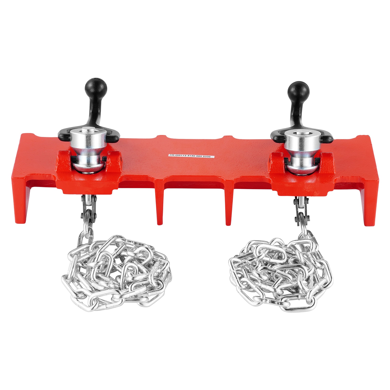 Mecale Pipe Welding Vise 1/2 to 8 in Dual Chains with Crank Handle for Pipe Fit-Up and Welding Red