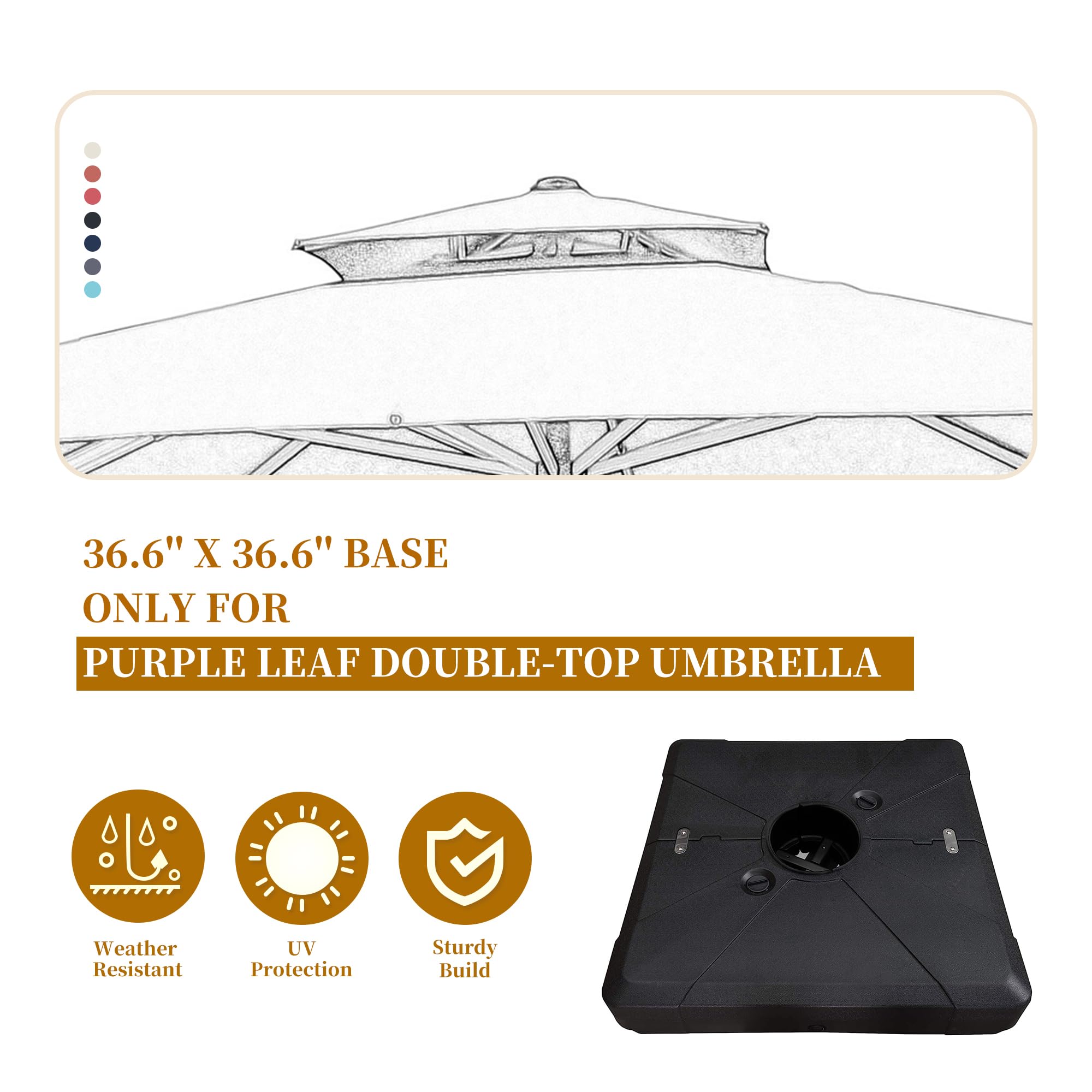 PURPLE LEAF Patio Umbrella Bases Black Patio Umbrella Base in the Patio ...