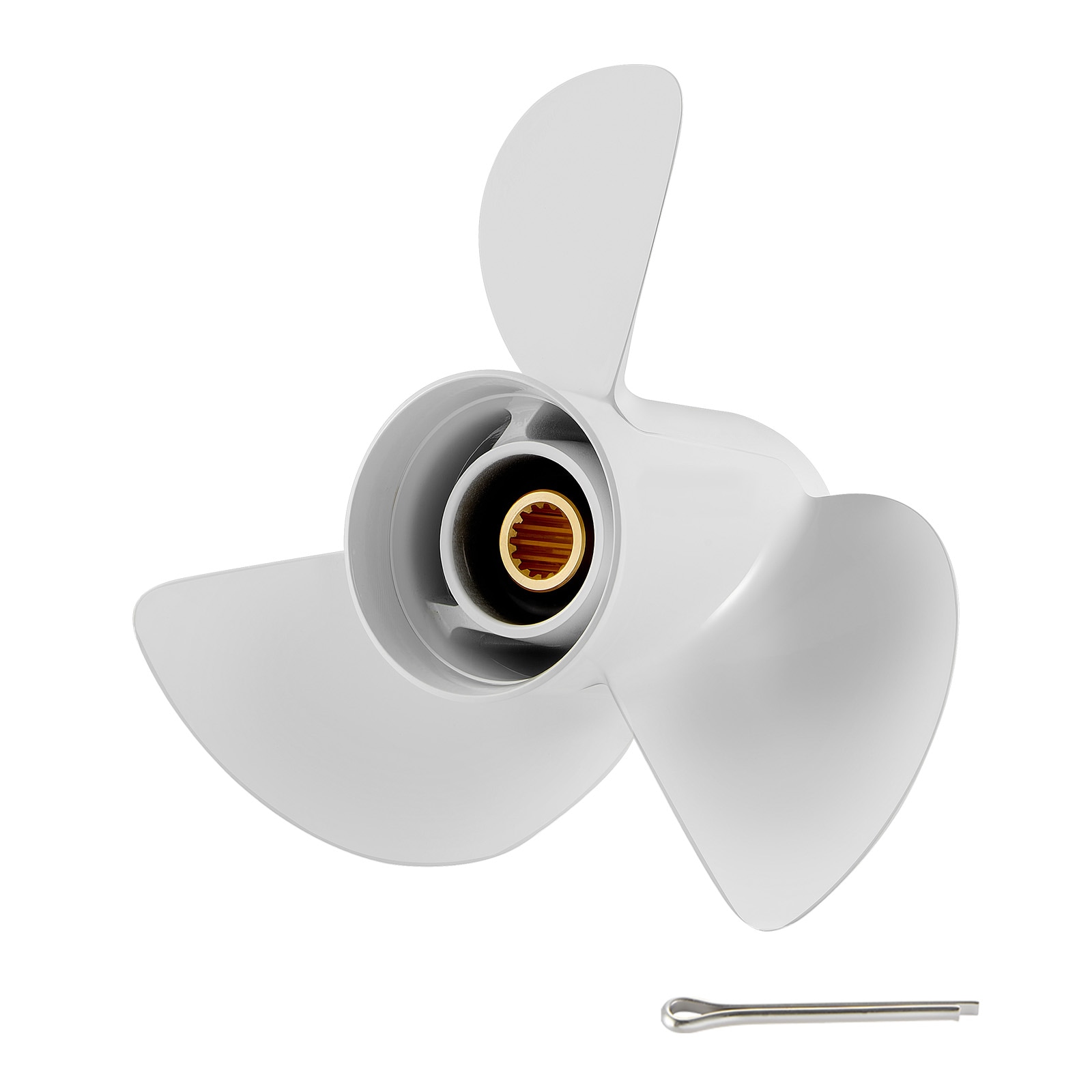 GIVIMO Outboard Propeller 15-Spline Tooth Aluminum 3-Blade Boat Propeller for 50-130 HP Engines with 4-1/4 in Gearcase Right-Hand Rotation OEM 6E5-45945-01-EL